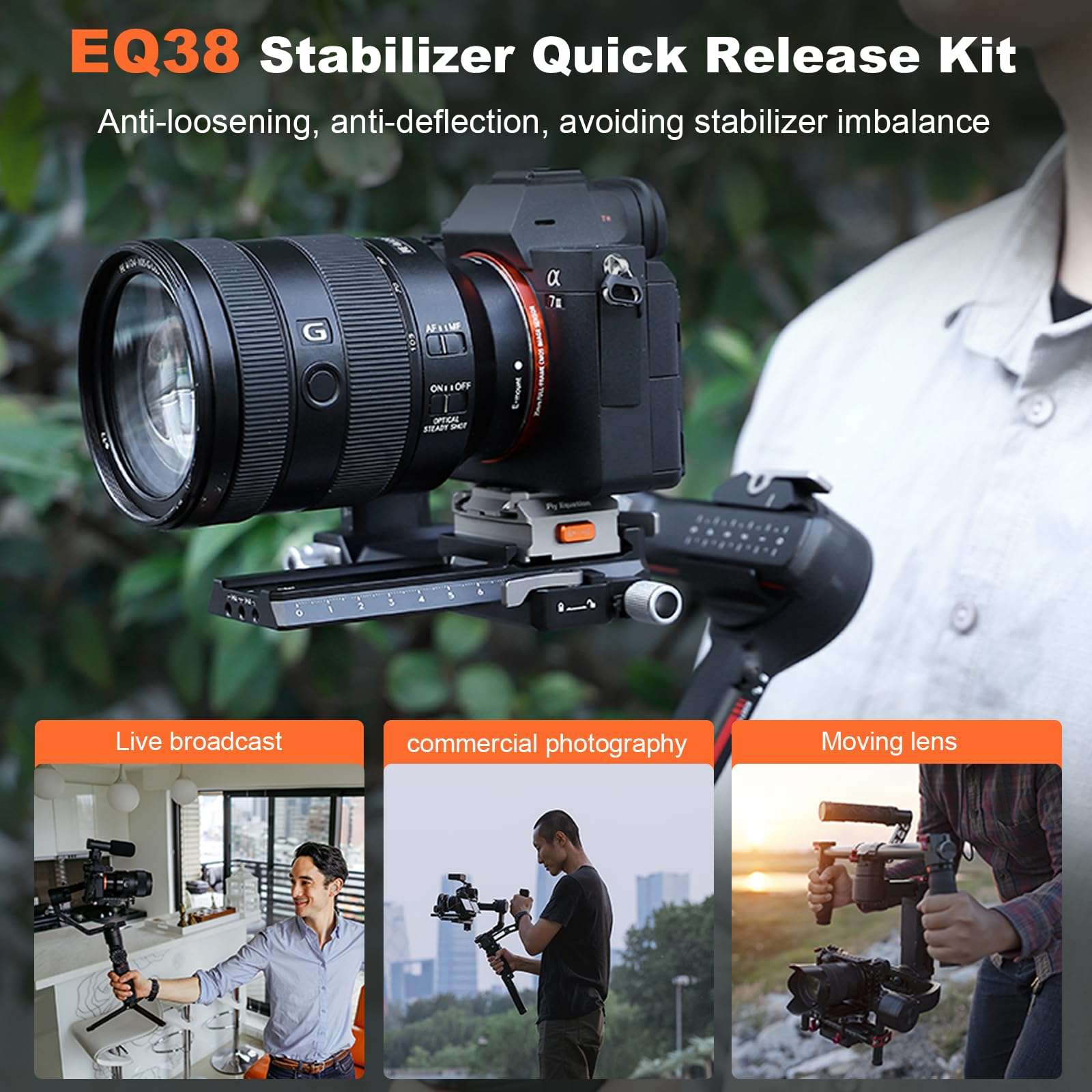 Fly Equation Stabilizer Quick Release Kit, Compatible for DJI RS Series DJI RS2,RSC2,RS3, RS3PRO, RS4, and RS4PRO 6