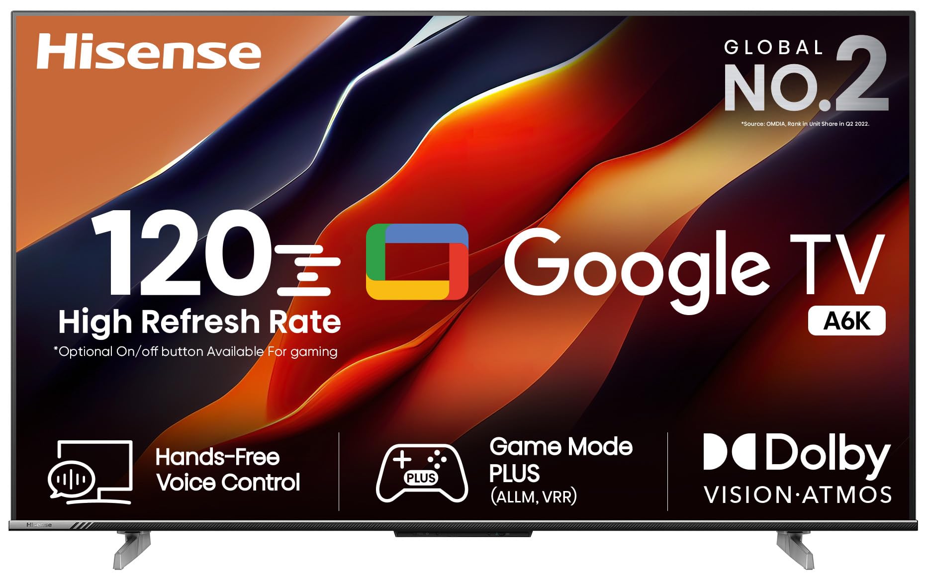 Hisense 108 cm (43 inches) Bezelless Series 4K Ultra HD Smart LED Google TV 43A6K (Gray)