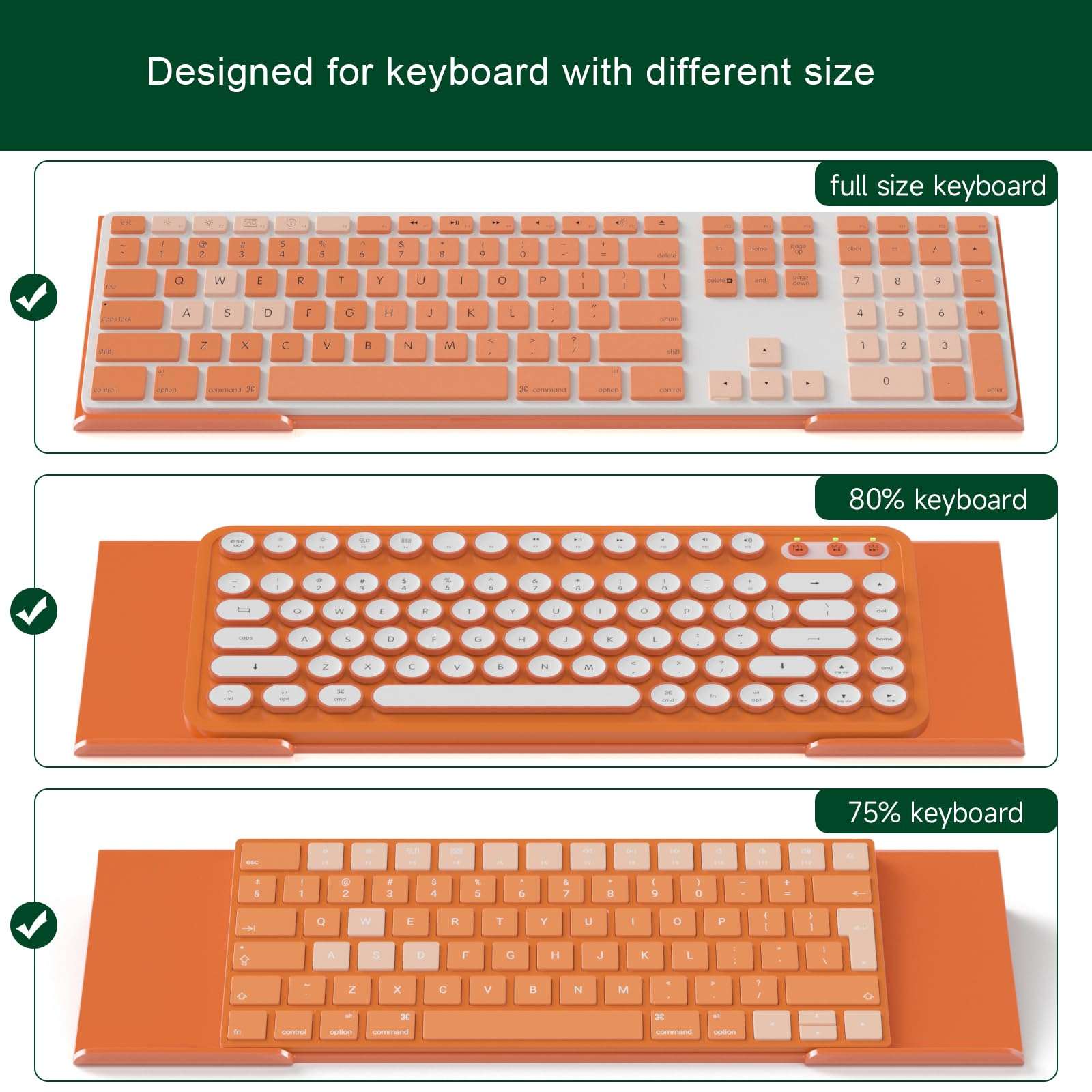 BOSSCASA Computer Keyboard Stand Holder - Ergonomic Acrylic Keyboard Stand for Desktop Comfortable Keyboard Tray Riser with Silicone Anti-Slip Strip for Home School Office Desk Accessory, Orange 4