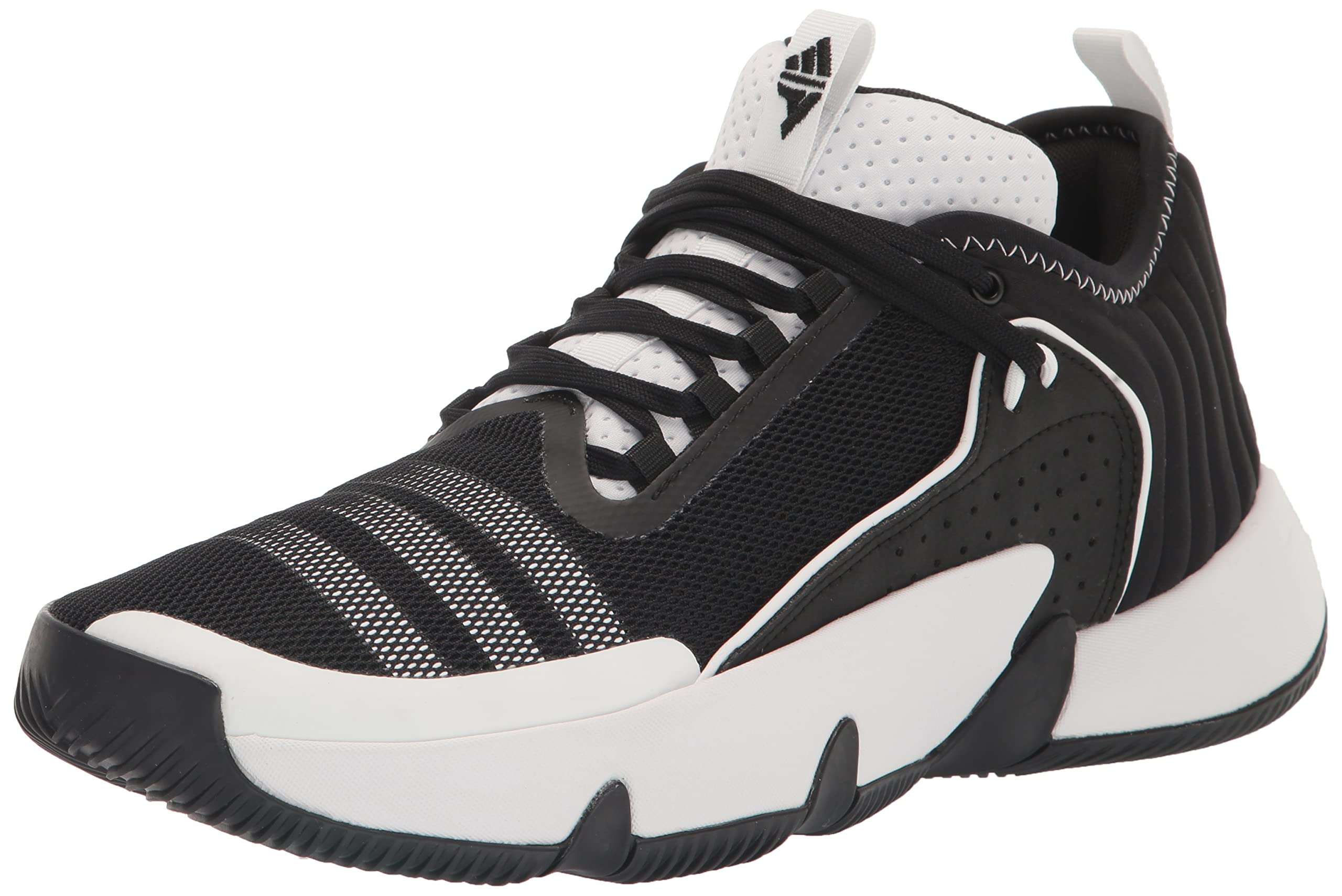adidas Unisex Trae Unlimited Basketball Shoe, Black/White/Lucid Blue, 13 US Men