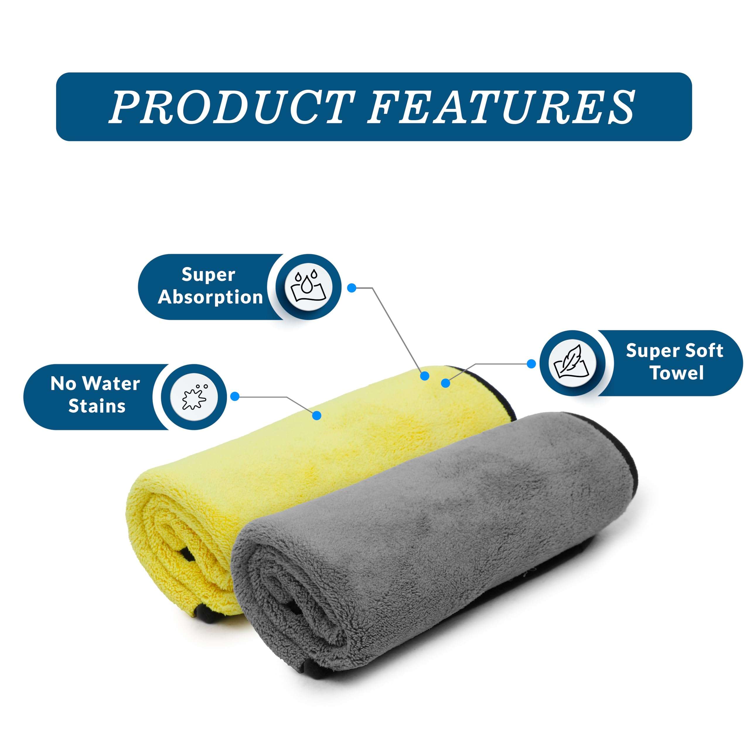 VEL SHINE Combo of Car Cleaning Brush and Microfiber Cloth 800 GSM (40x40 CM). Includes Extra Thick Microfiber Cloth and Car Duster Microfiber for Efficient Dusting and Polishing. 4