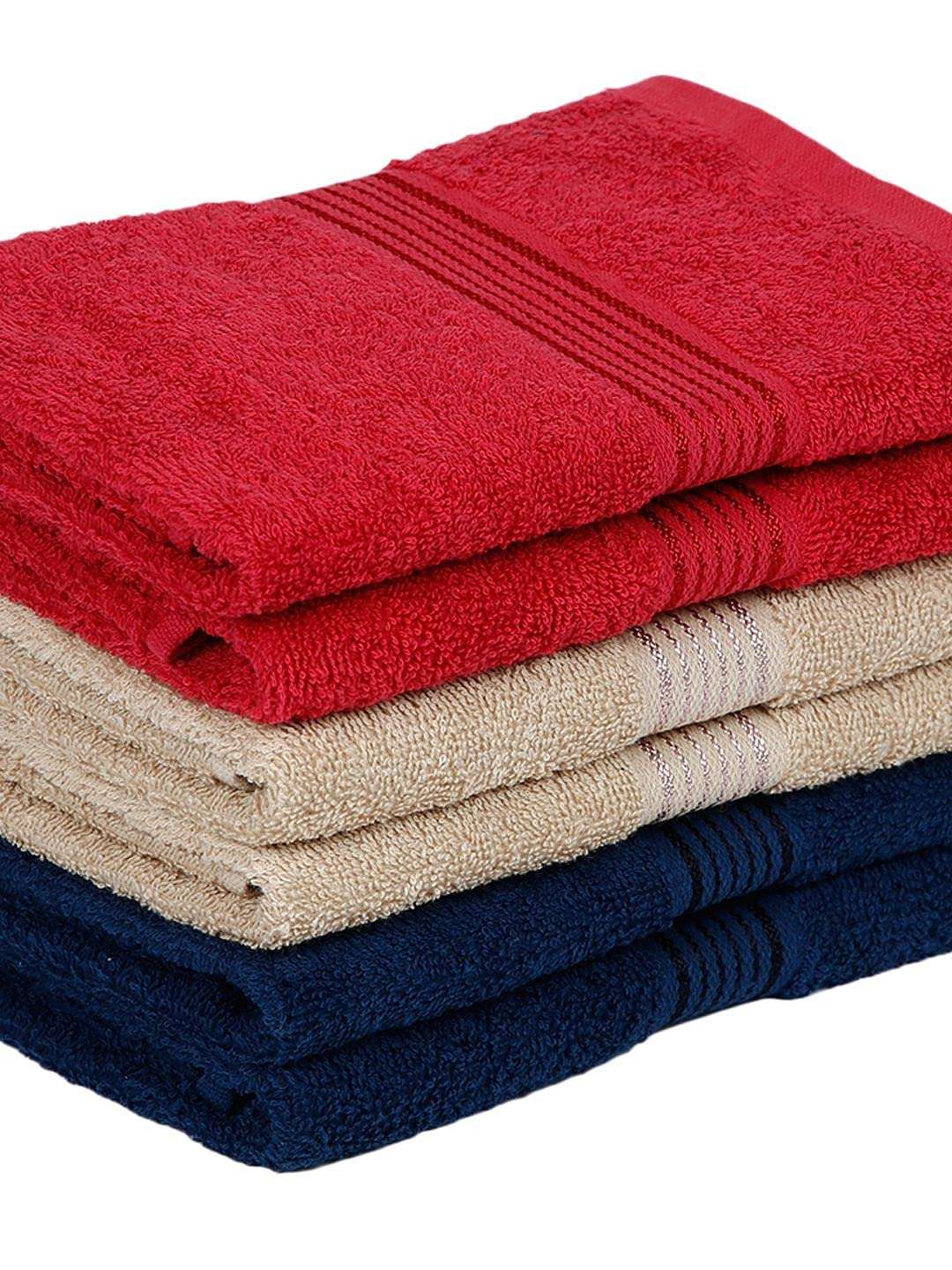 KOPA Quick Dry 100% Cotton Soft Terry Towel -6pc Hand Towel (d'ross) - Super Absorbent, Lightweight, Odour Free - for Men, Women, Kids Solid-Multi 5