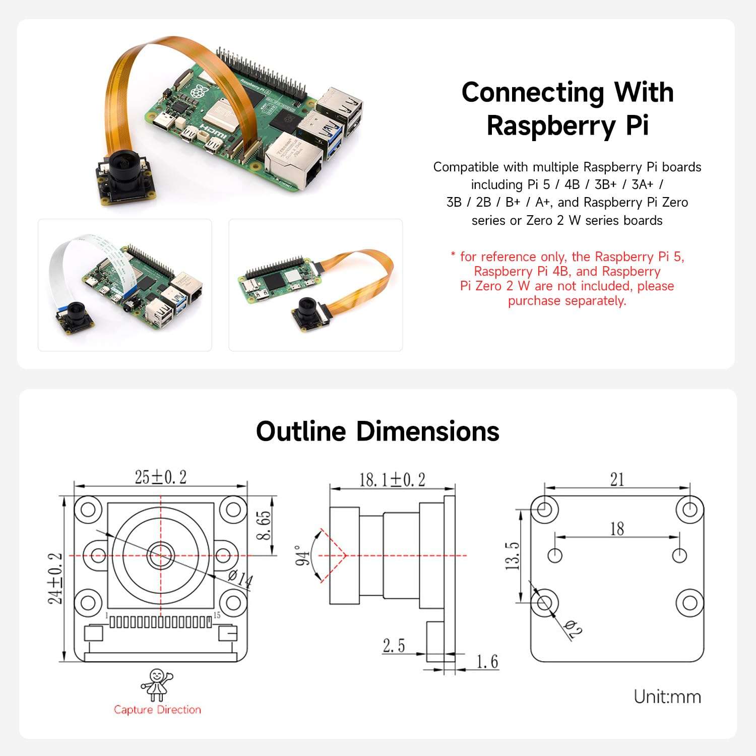 KLAYERS IMX290 2MP Camera Module | Compatible with Raspberry Pi5/4B/ZERO/ZERO 2 W | Low-Light Sensitivity | Distortion-Free 6