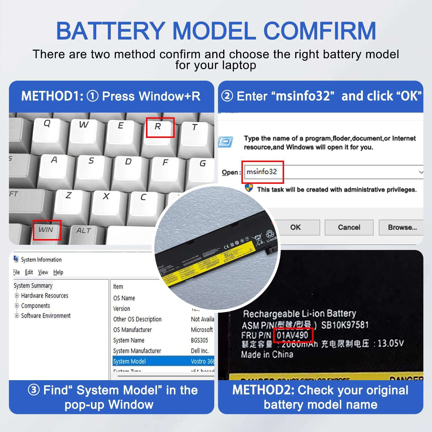 JOTACT SB10K97580 01AV490 01AV423 Laptop Battery Replacement for Lenovo ThinkPad T470 T570 T480 T580 P51S P52S TP25 A475 Series 61 4X50M08810 01AV422 01AV424 01AV452 SB10K97579 11.4V 24Wh 2100mAh 4
