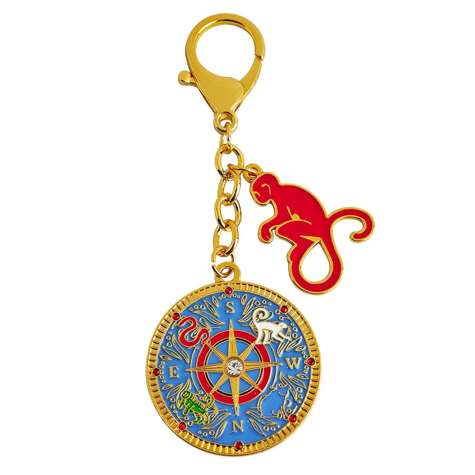 2025 Fengshui Monkey keychain The 4 Elements Cross With Monkey Keychain w5638