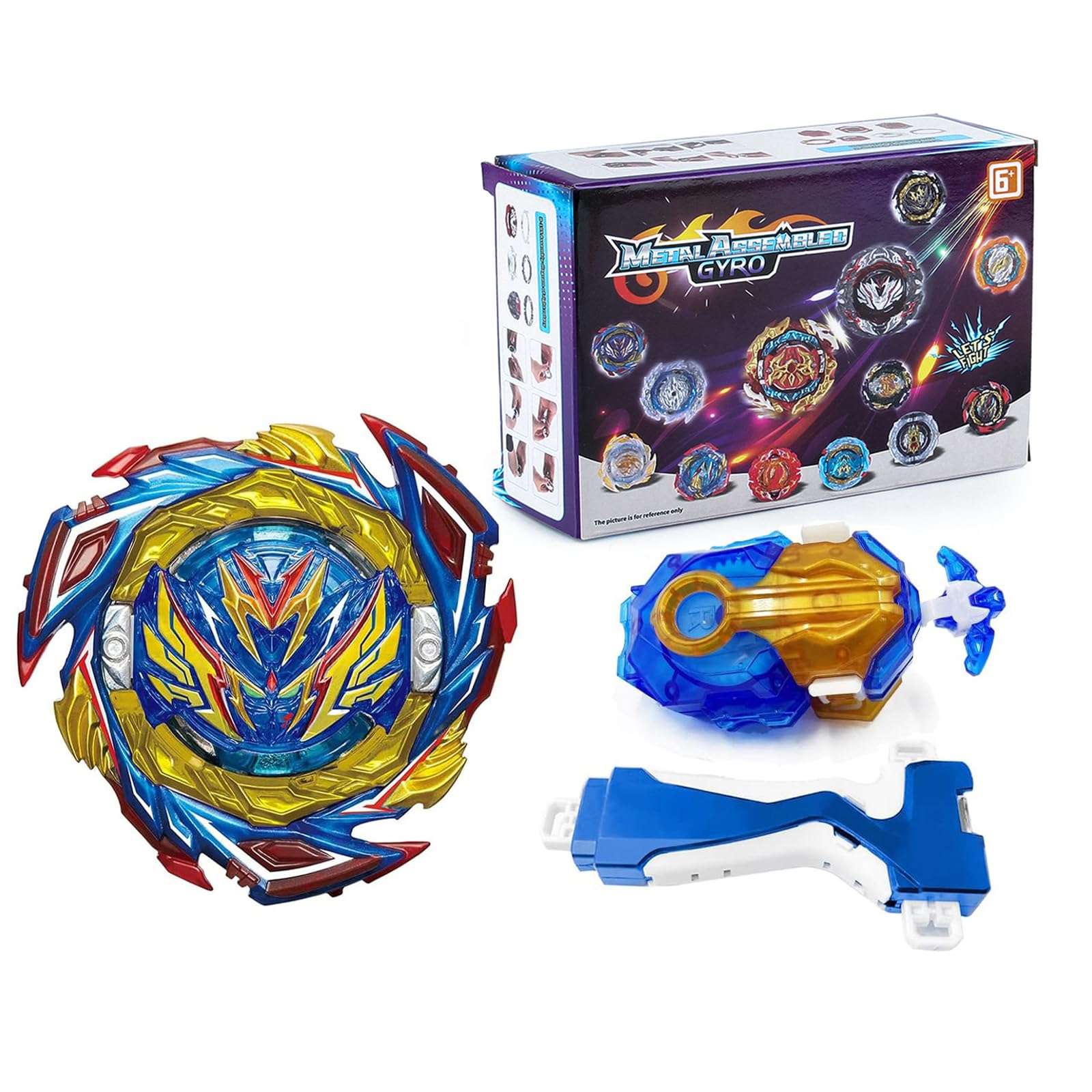 Hozuumo Gyro Battling Top Burst Gyro Toy Set, with Gyro Launchers and Handle Combat Battling Game, Gift for Kids Children,B-187