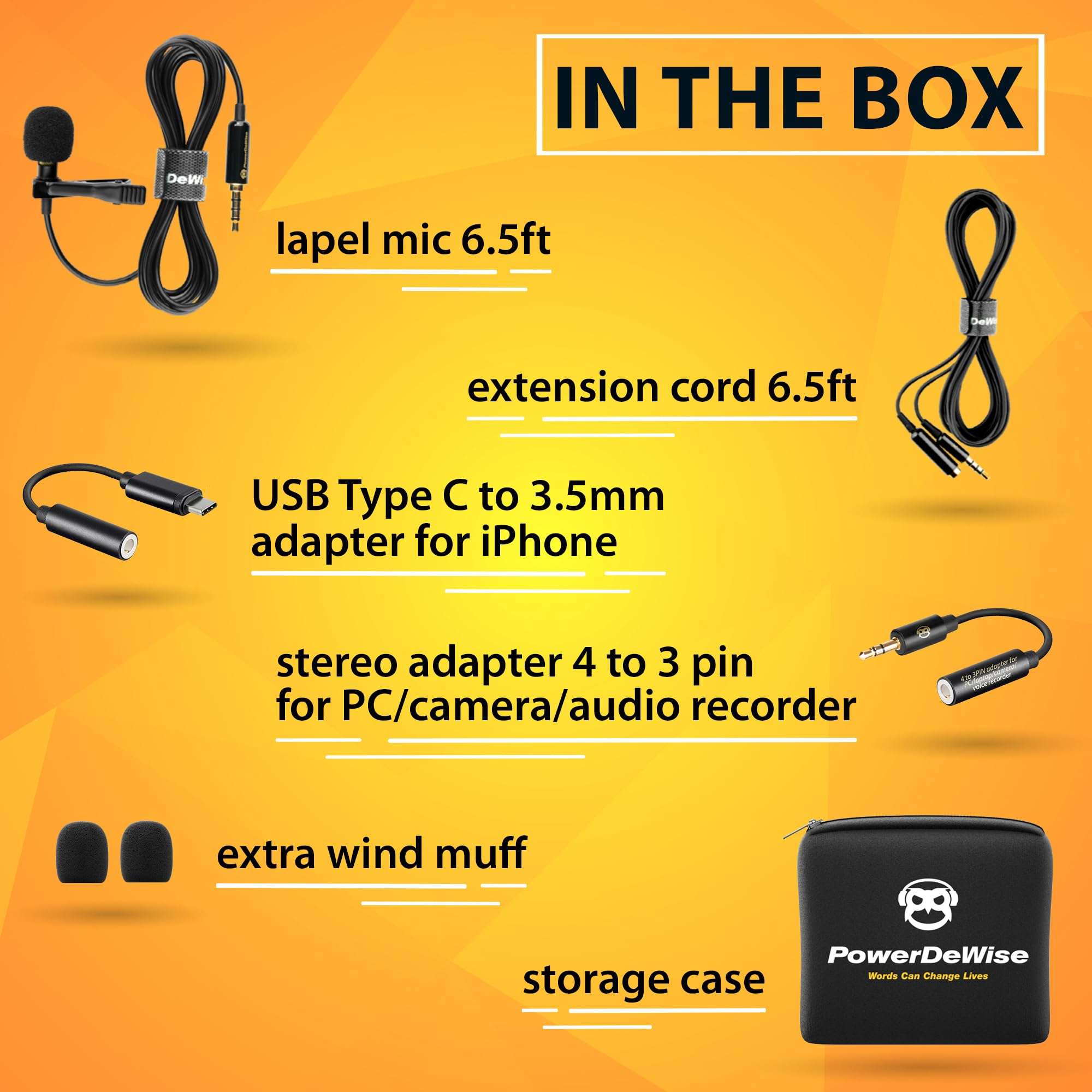 PowerDeWise Upgraded 2024 Type-C Lavalier Microphone with Adapter - Omnidirectional USB C Lav Mic for iPhone 15 Pro, Android, PC, Mac, Recorders - YouTube Interview Vlogging 3