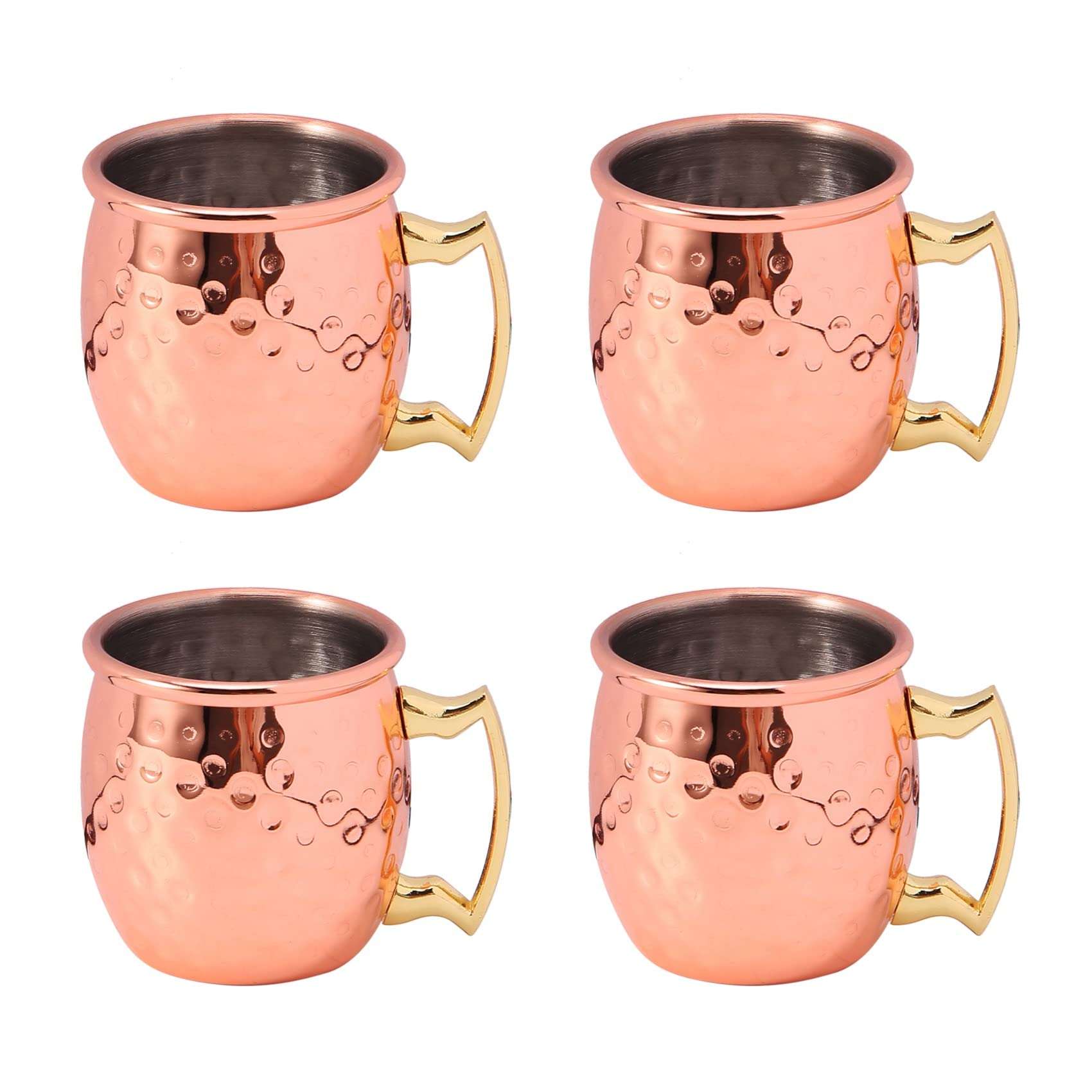 Jkjhbhged Mini 2-Ounce Stainless Steel Mug Espresso Mini Mugs Copper Plated Mugs Set of 4