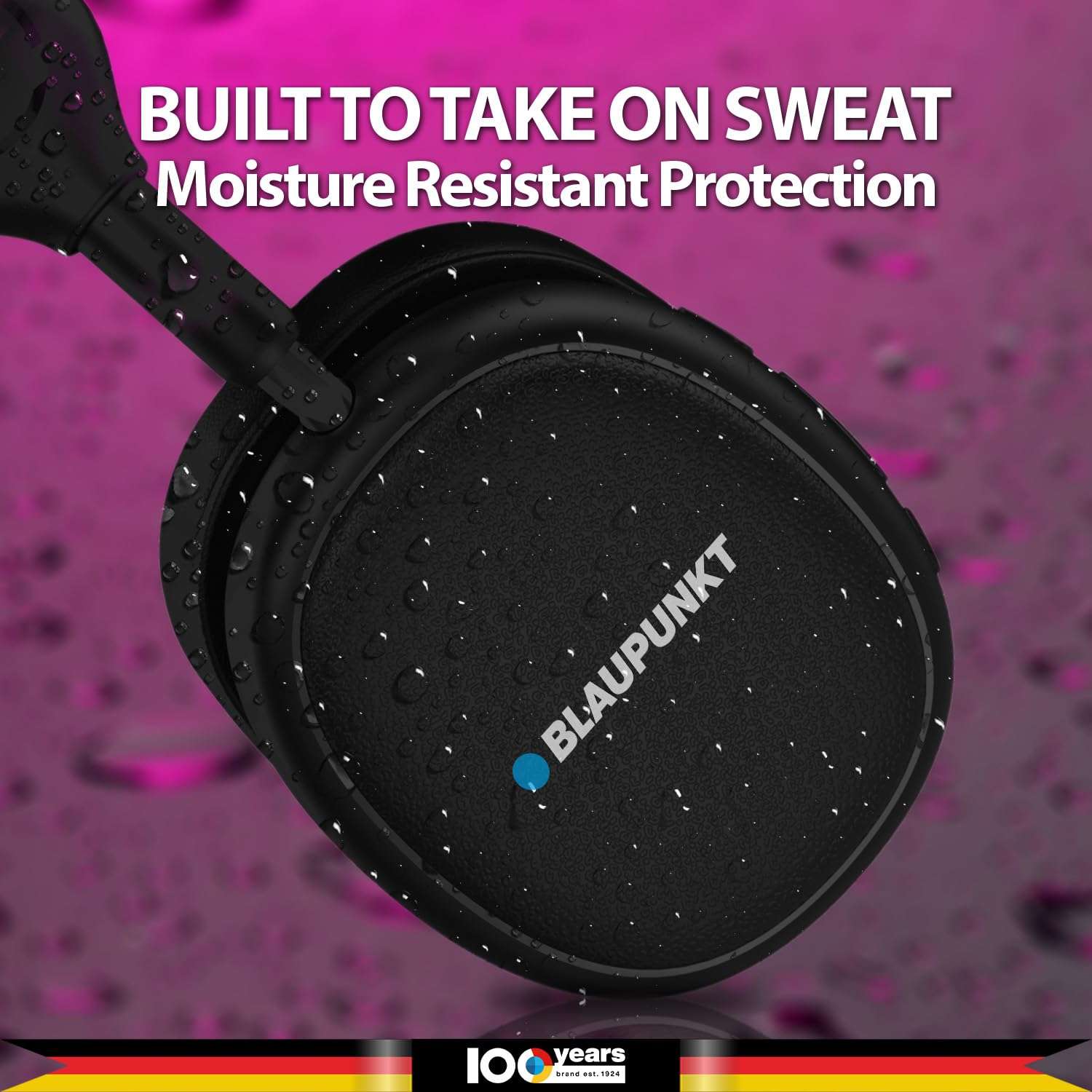 Blaupunkt BH31 AudioX Bluetooth Wireless Over Ear Headphones I 40MM Drivers I HD Sound I Soft PU Headband I Media & Volume Control with Built in Mic I TurboVolt Fast Charging I AUX Port (Black) 5