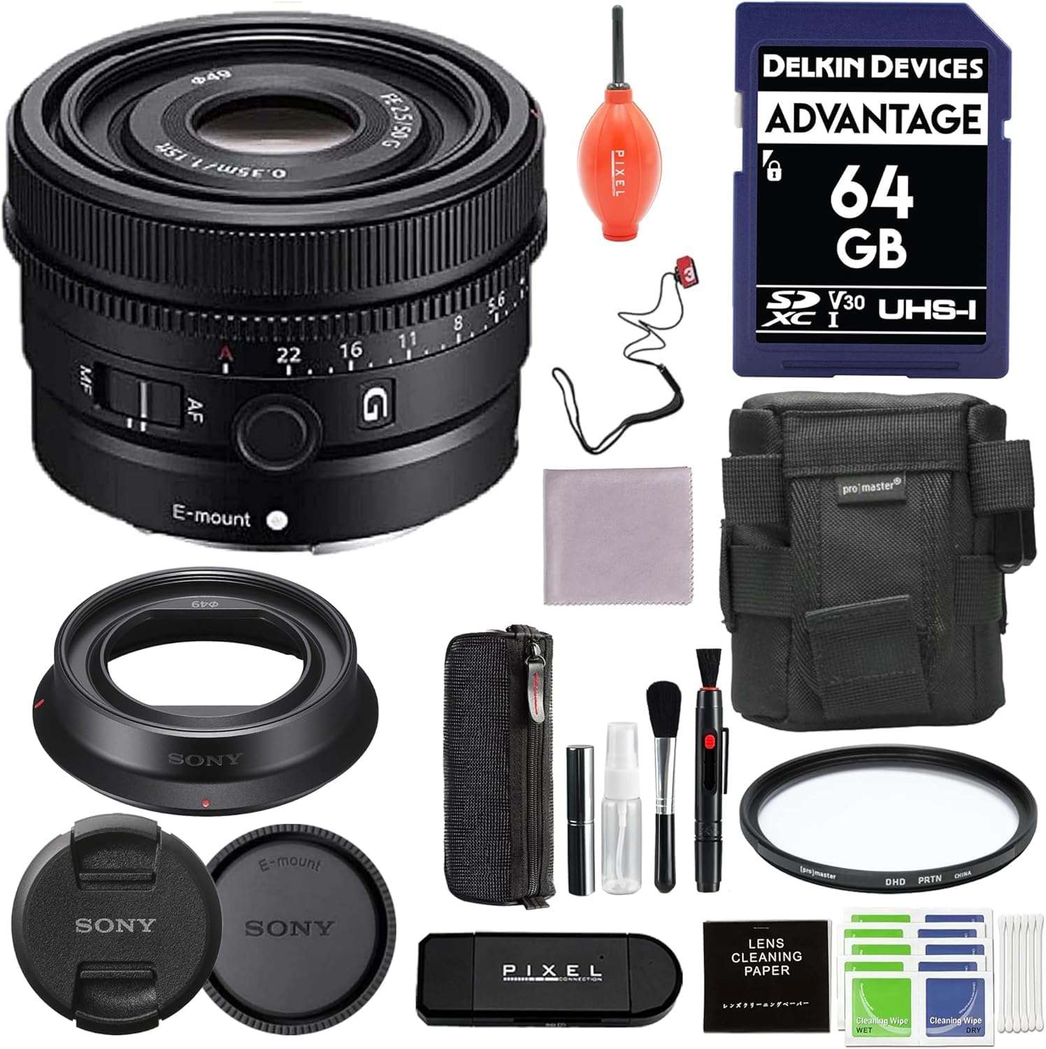 Sony FE 50mm F2.5 G Full-Frame Ultra-Compact G Lens Bundle with 49mm DHD Filter + More | Sony 50mm Lens 1