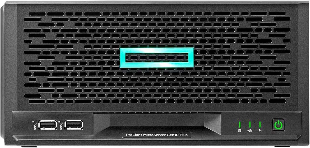 Hewlett Packard Enterprise HPE ProLiant MicroServer Gen10 Plus v2 Ultra Micro Tower Server for Small Business, Xeon E-2314 2.8GHz, 32GB Memory, 4TB SSD Storage, RAID, iLo 1
