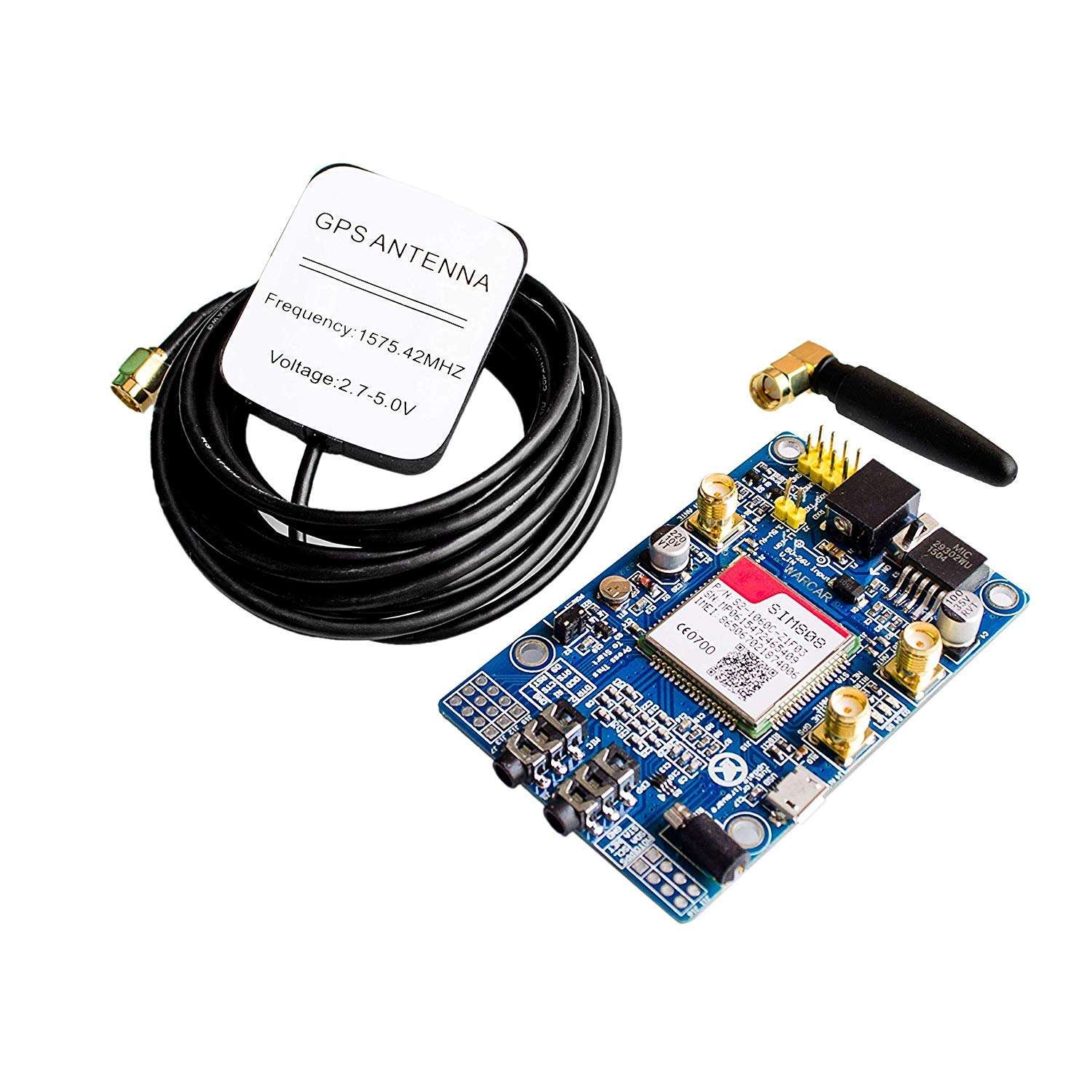 INVENTO SIM808 Module GSM GPRS GPS Development Board Shield + IPX SMA GSM GPS Antenna 2
