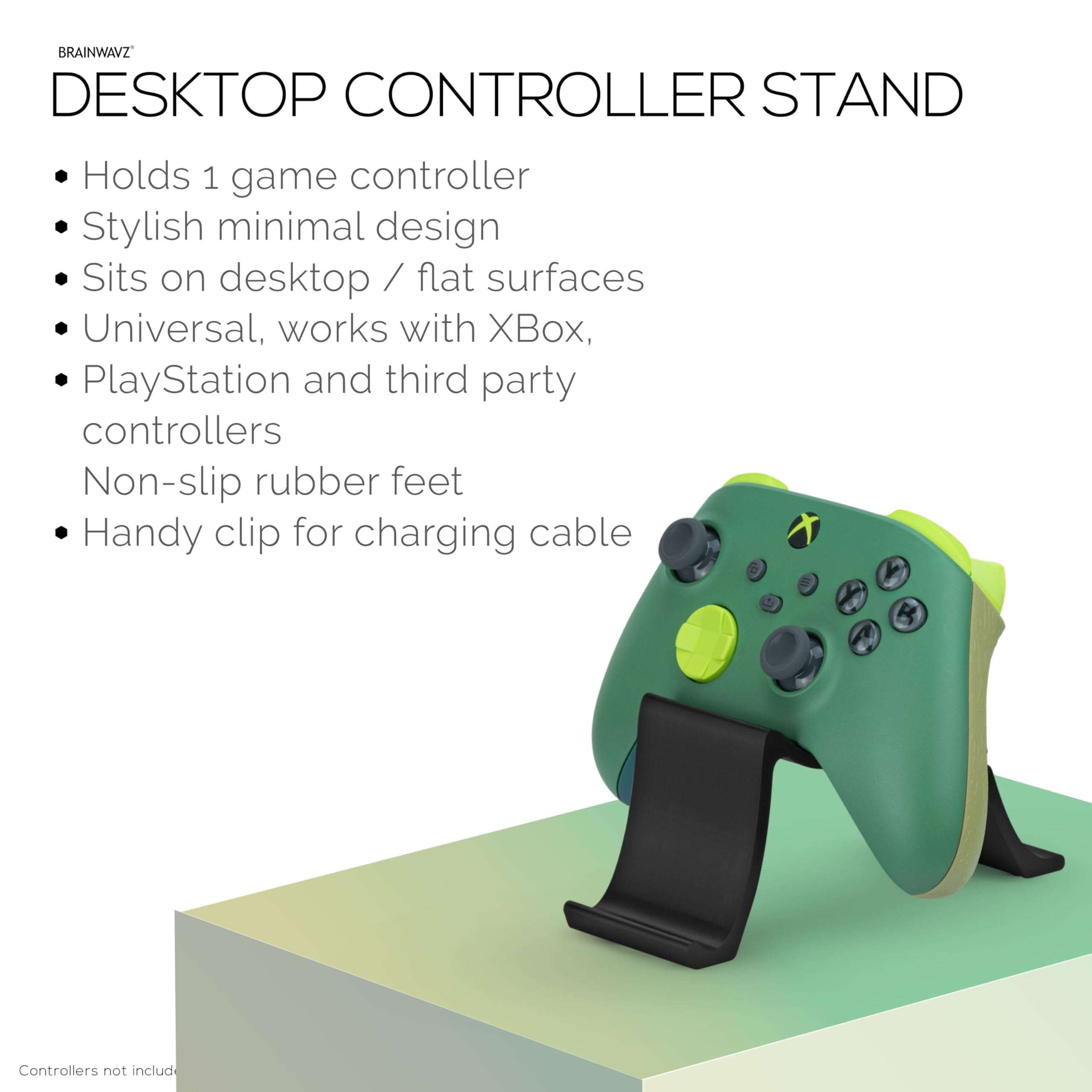 BRAINWAVZ Desktop Game Controller Stand Holder – Stylish, Minimal Wave Design, Suitable for PS5, Xbox, Switch, PC & Retro Gamepads (UGDS11) 4
