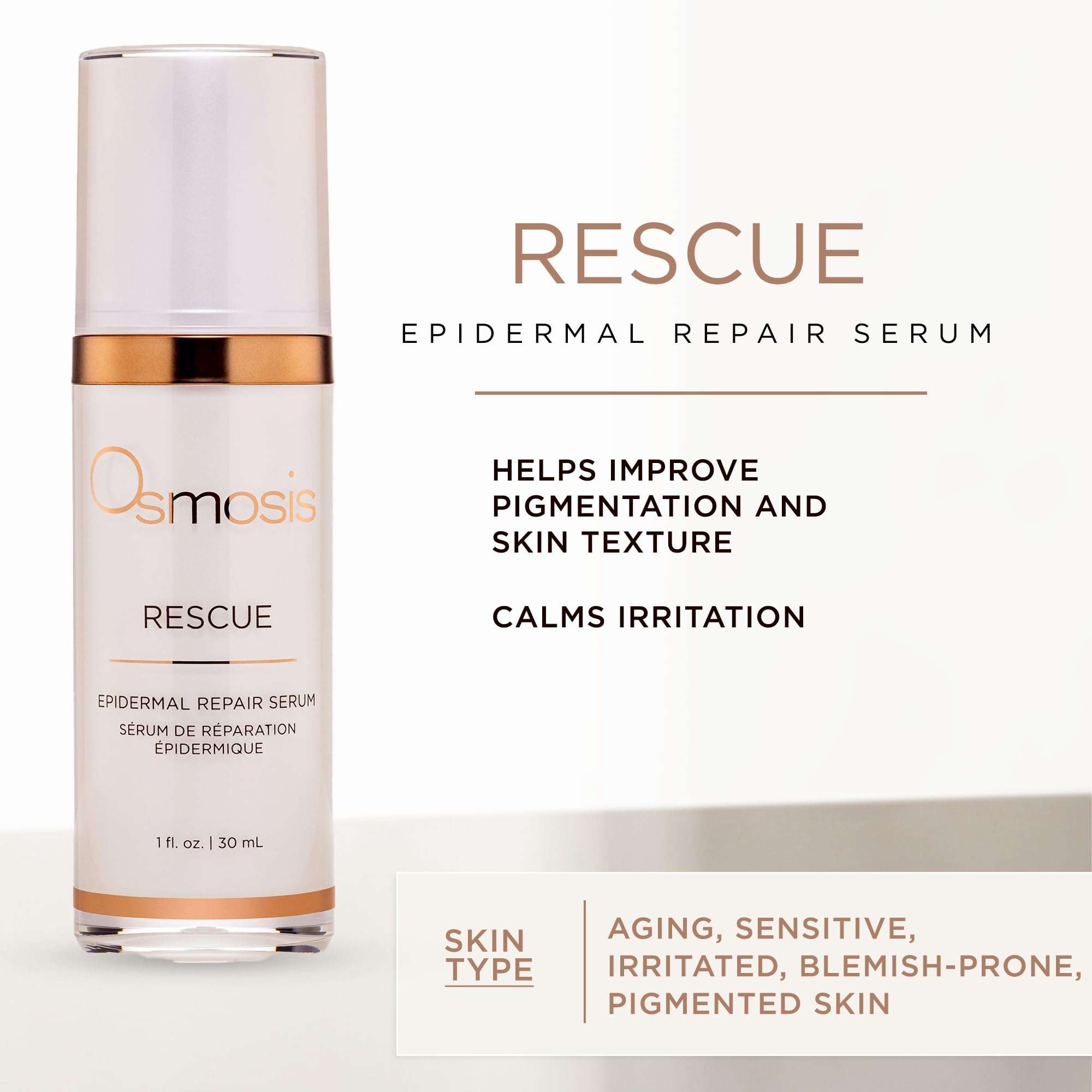 OSMOSIS Facial Cleanser and Serum Kit, PURIFY (1.69oz) Enzyme Gentle Exfoliating Facial Cleanser, RESCUE (1oz) Epidermal Repair Facial Serum Calms Skin 4