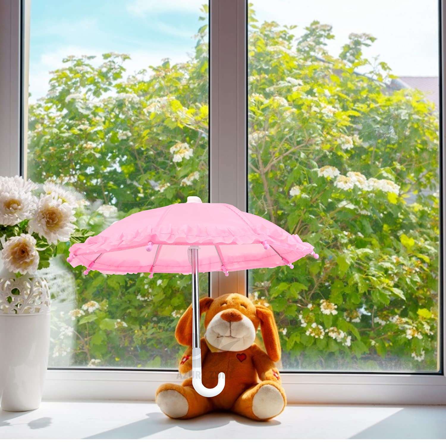 Azure Zone, 5 Pack Colorful Mini Umbrella Cute Mini Sunny Rainy Umbrella for Decoration Photography Props Supplies 5