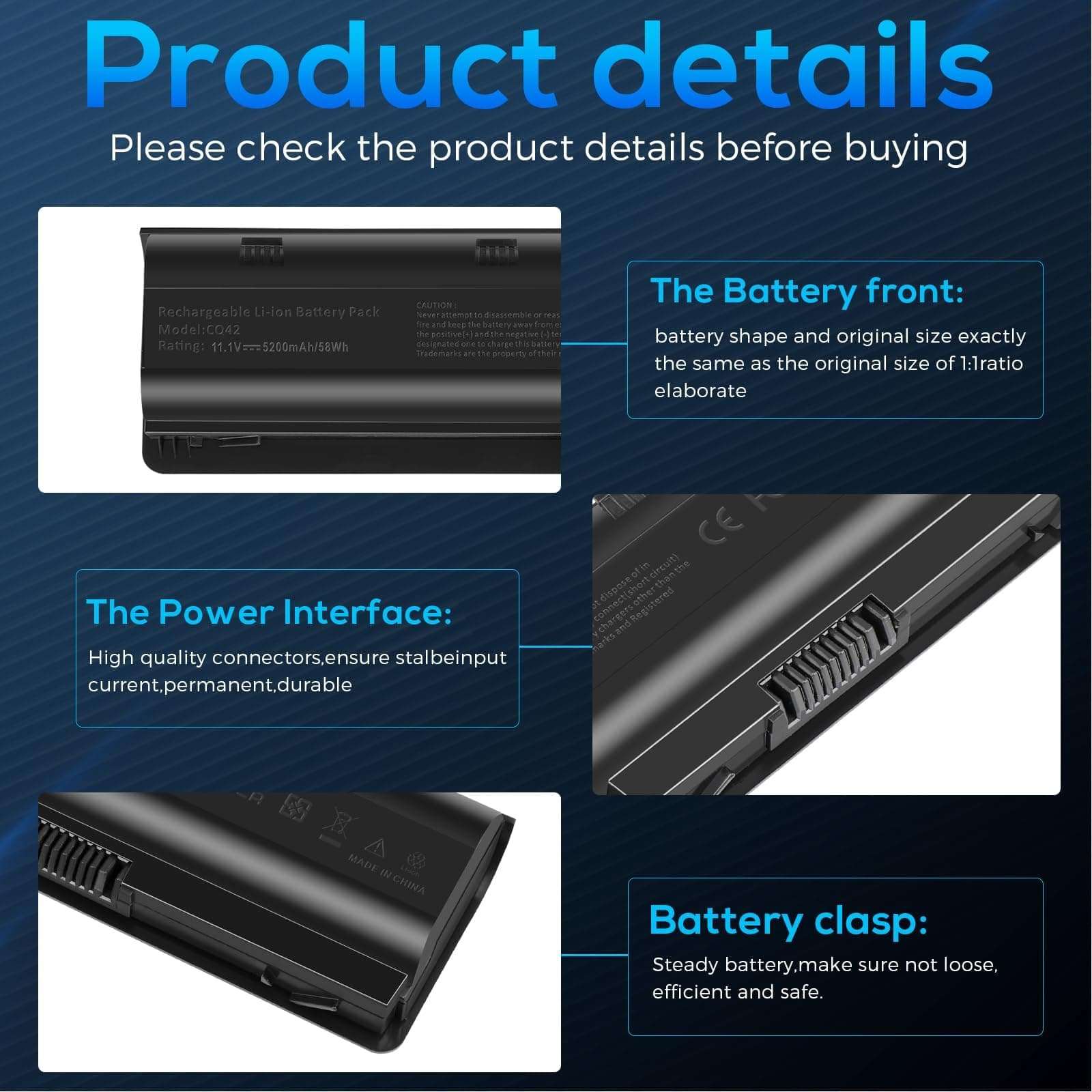 TREE.NB AC Doctor INC 593553-001 MU06 Laptop Battery for HP CQ32 CQ42 CQ43 CQ56 CQ56Z CQ57 CQ62 CQ62Z CQ72 CQ630 Notebook PC 2
