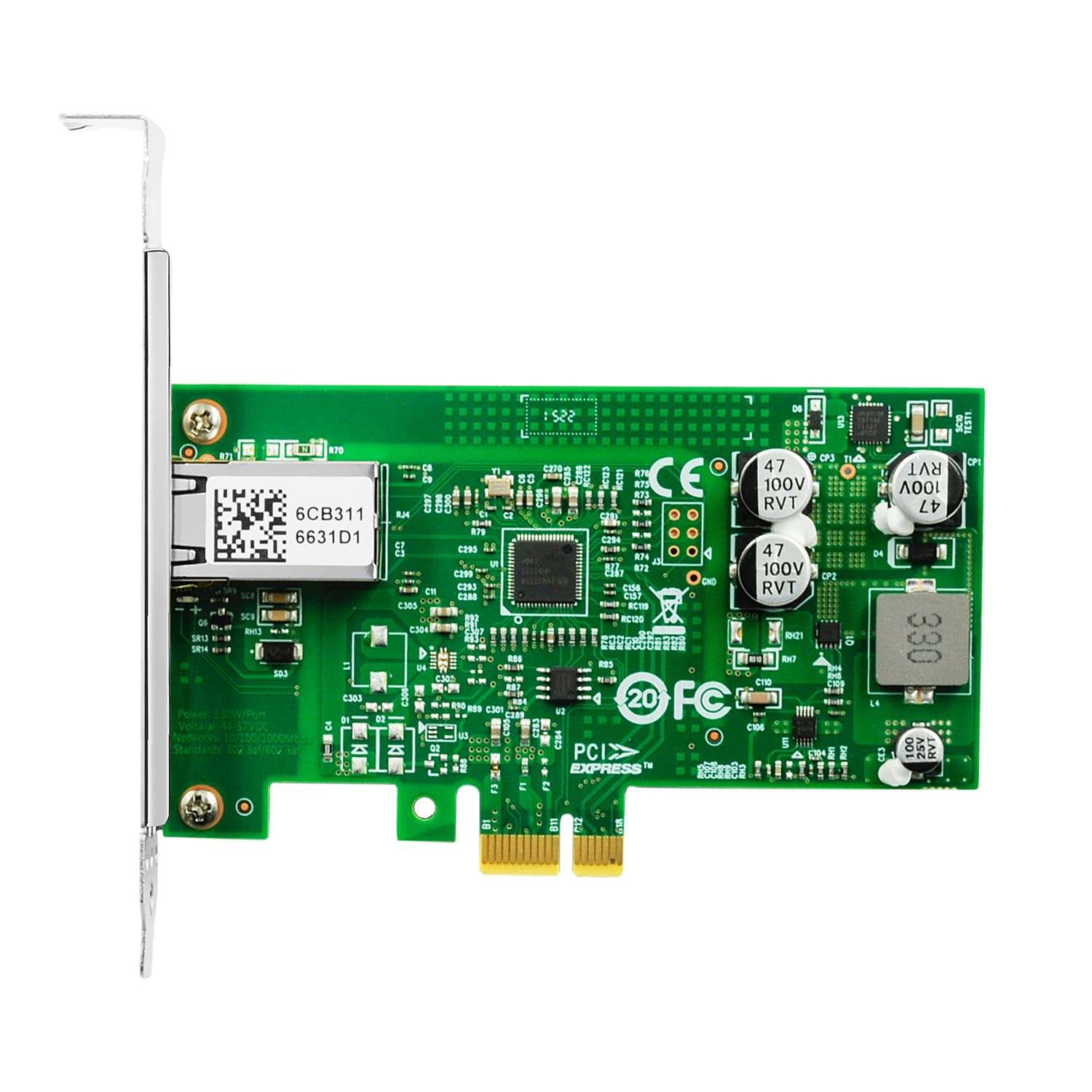 10/100/1000Mbps GigE Interface Card 802.3at Single-Port RJ45 Gigabit PoE+ Network Card Based on Intel I210 Chip, PCI-E Ethernet LAN Adapter, PCI Express X1 Gigabit Vision Frame Grabber Card 4