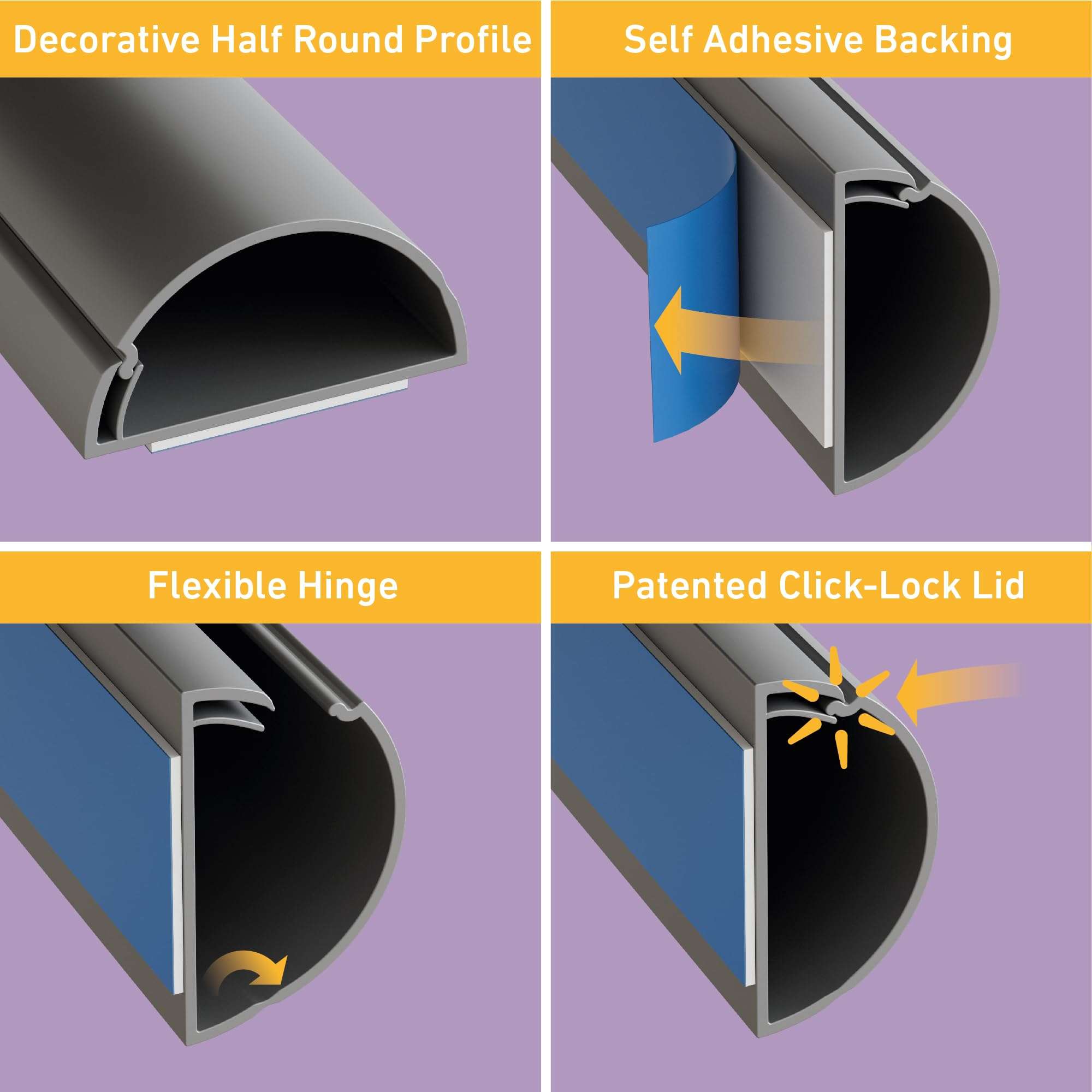 D-Line TV Cord Cover 39in 2in W x 1in H Length & D-Line Flat to Wall TV Wall Bracket for 32-70in TVs 6