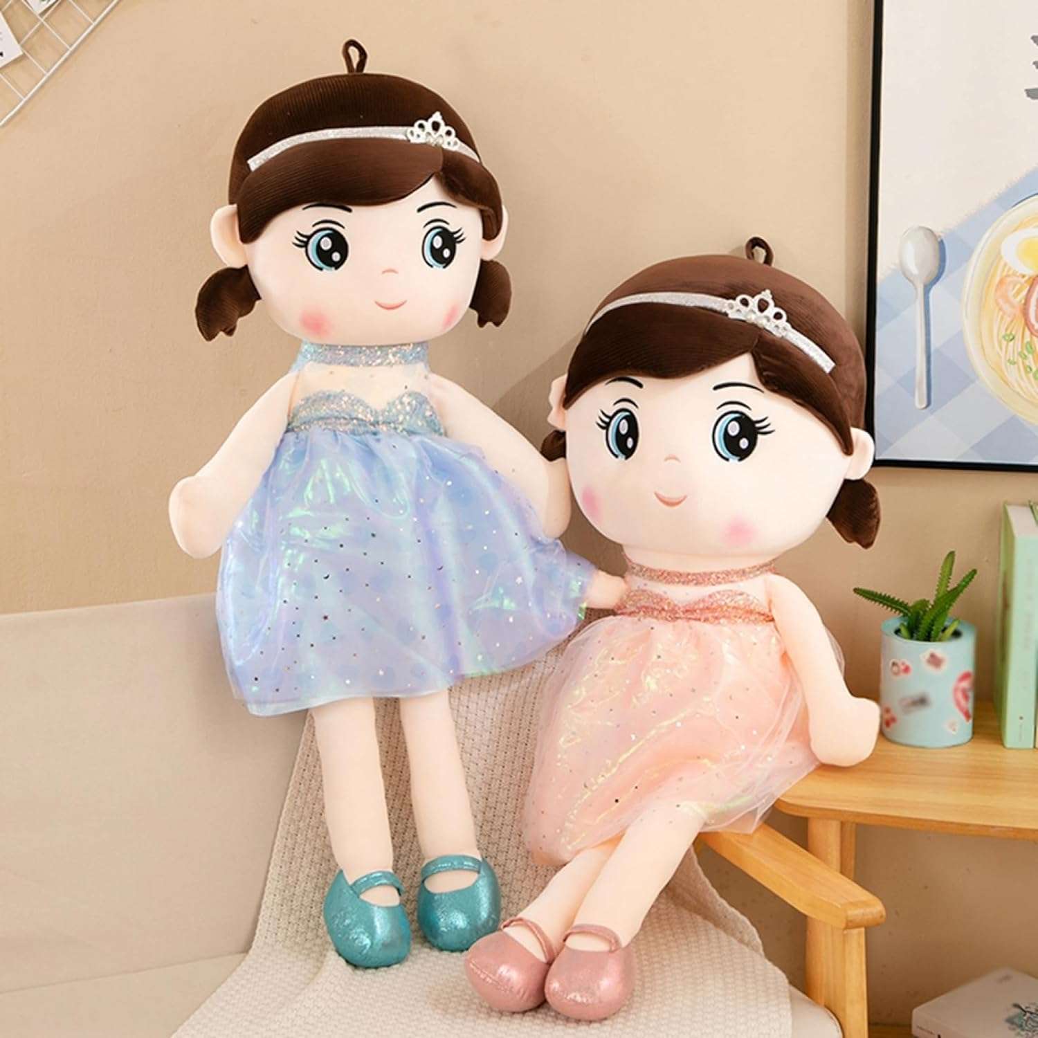 AN Teddy - Toys | Cute Crown Princess Doll Super Soft Plush Stuffed for Baby Gift 45 cm (1-Single Peice) 6