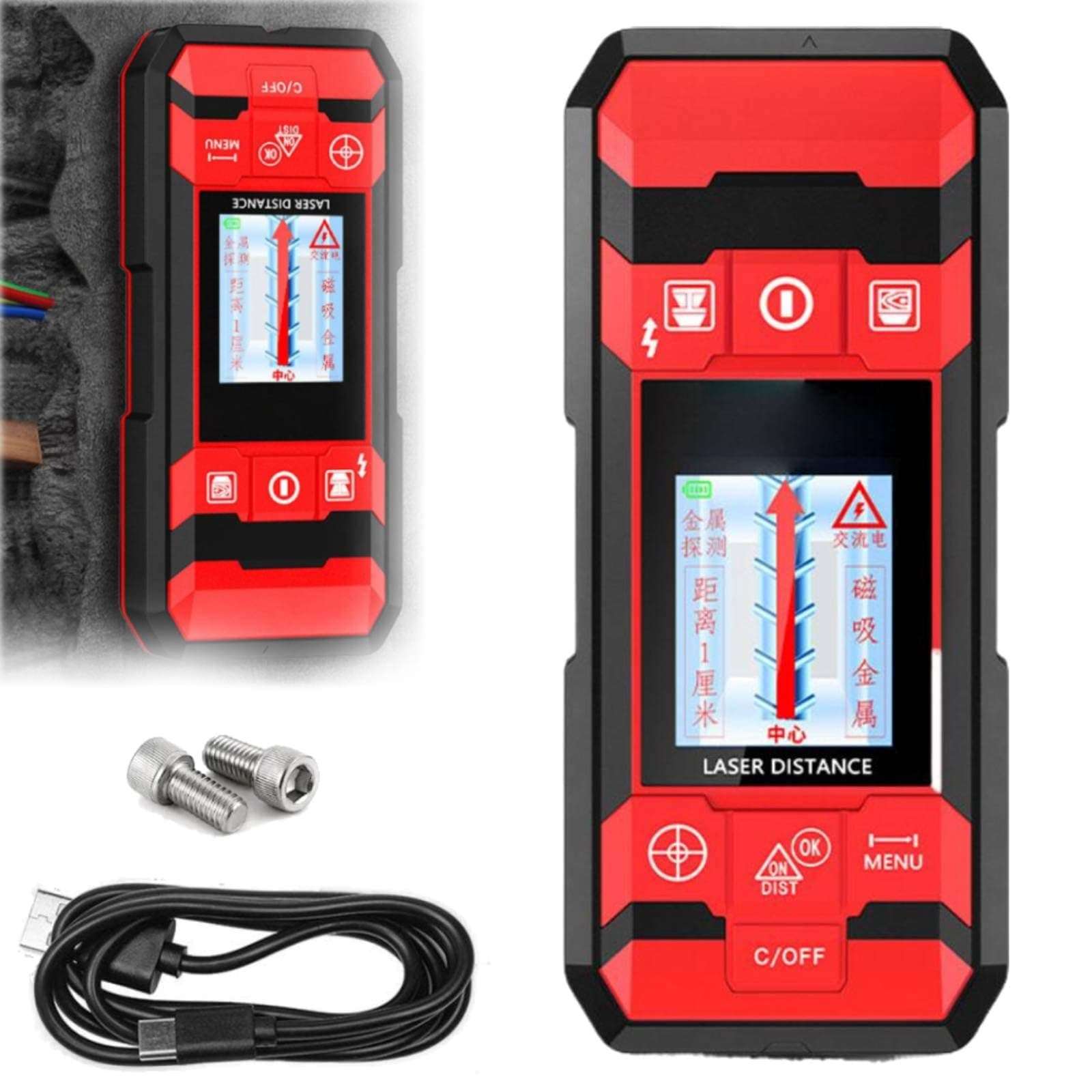 Multifunctional 4-in-1 Wall Scanning Detector, 2025 New Stud Finder with Smart Sensor, HD LCD Display, Accurate Positioning for Ac, Wire, Steel, Wood, Metal Inspection