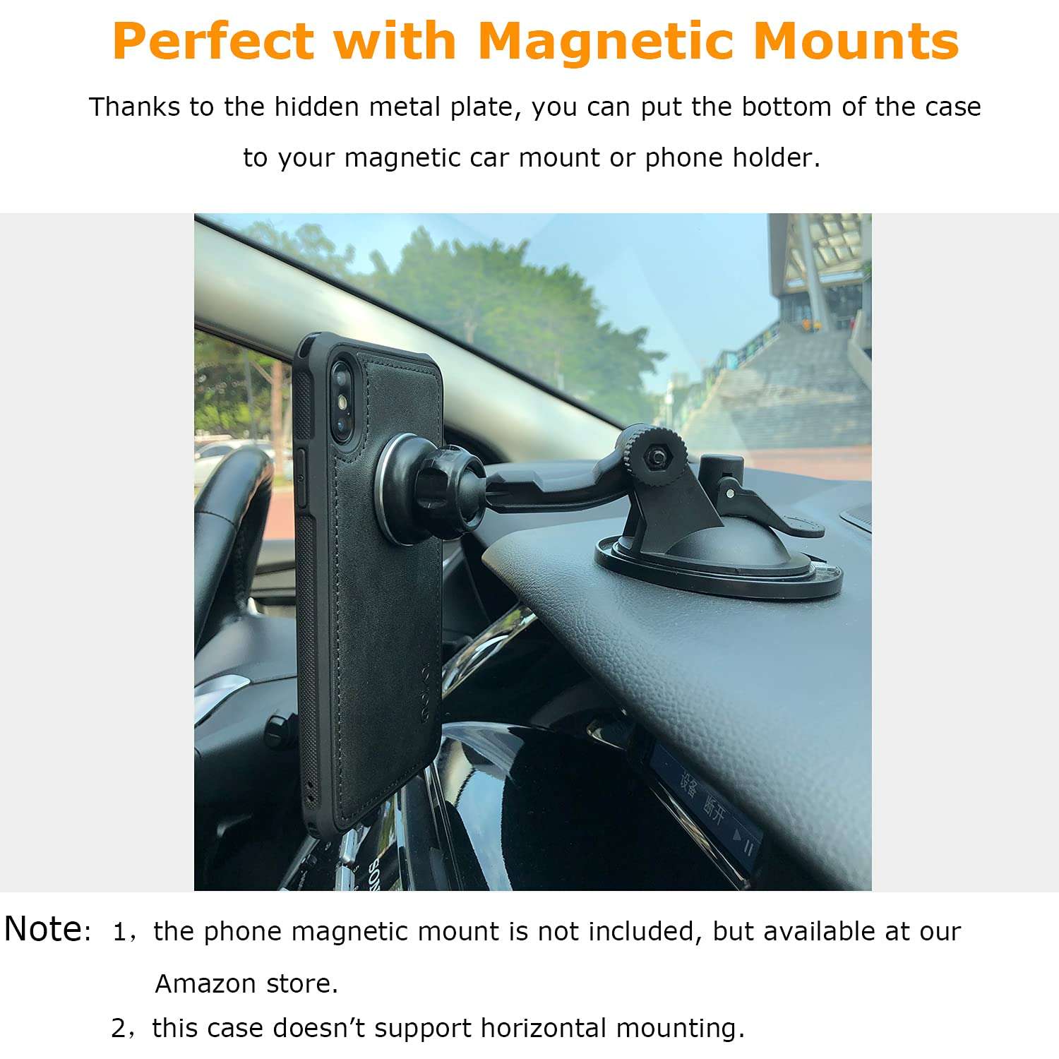 molzar MAG Series for iPhone Xs Max Case, Built-in Metal Plate for Magnetic Mount, Works with Qi-Certified Chargers, Compatible with iPhone Xs Max, Red 3