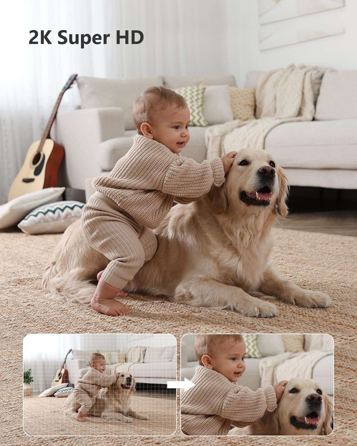 Imou 2K WiFi Security Camera Indoor Pet Dog Baby Camera with AI Human/Motion/Sound Detection, 360° Wireless IP Home Security Camera, Smart Tracking, Siren, Night Vision, 2-Way Audio, Works with Alexa 3