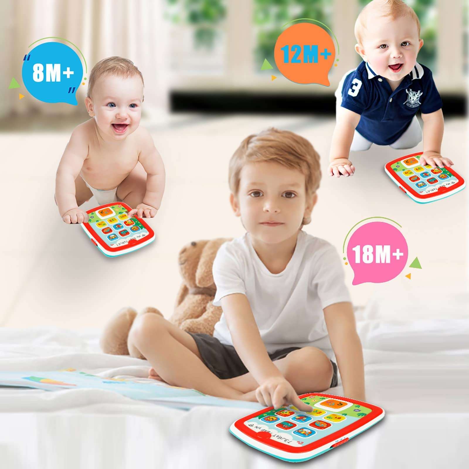 HISTOYE Baby Tablets - Musical Toys for 1-2 Year Olds, Educational ABC 123 Sounds Learning Toys 5