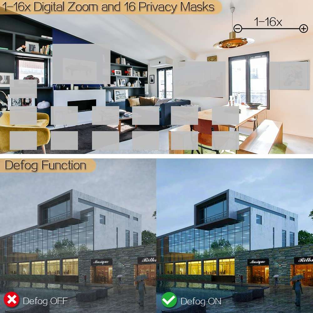 CHISHUNG 2.1MP 1080P HD Mini SDI Day Night Security Camera, DNR, Defog, HLC, 6 Privacy Zones, Motion Detection, Low Light Camera 3