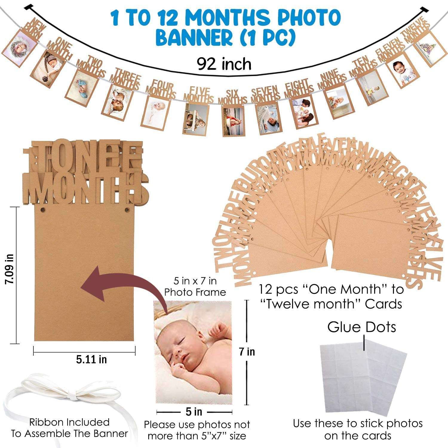 Party Propz Paper, Cardstock, Foil, Latex 1st Birthday Boy Decoration Combo Set - 64Pcs for Celebration / 1st Birthday decoration for boys/First Birthday decorations Boy theme, Blue Prince 5