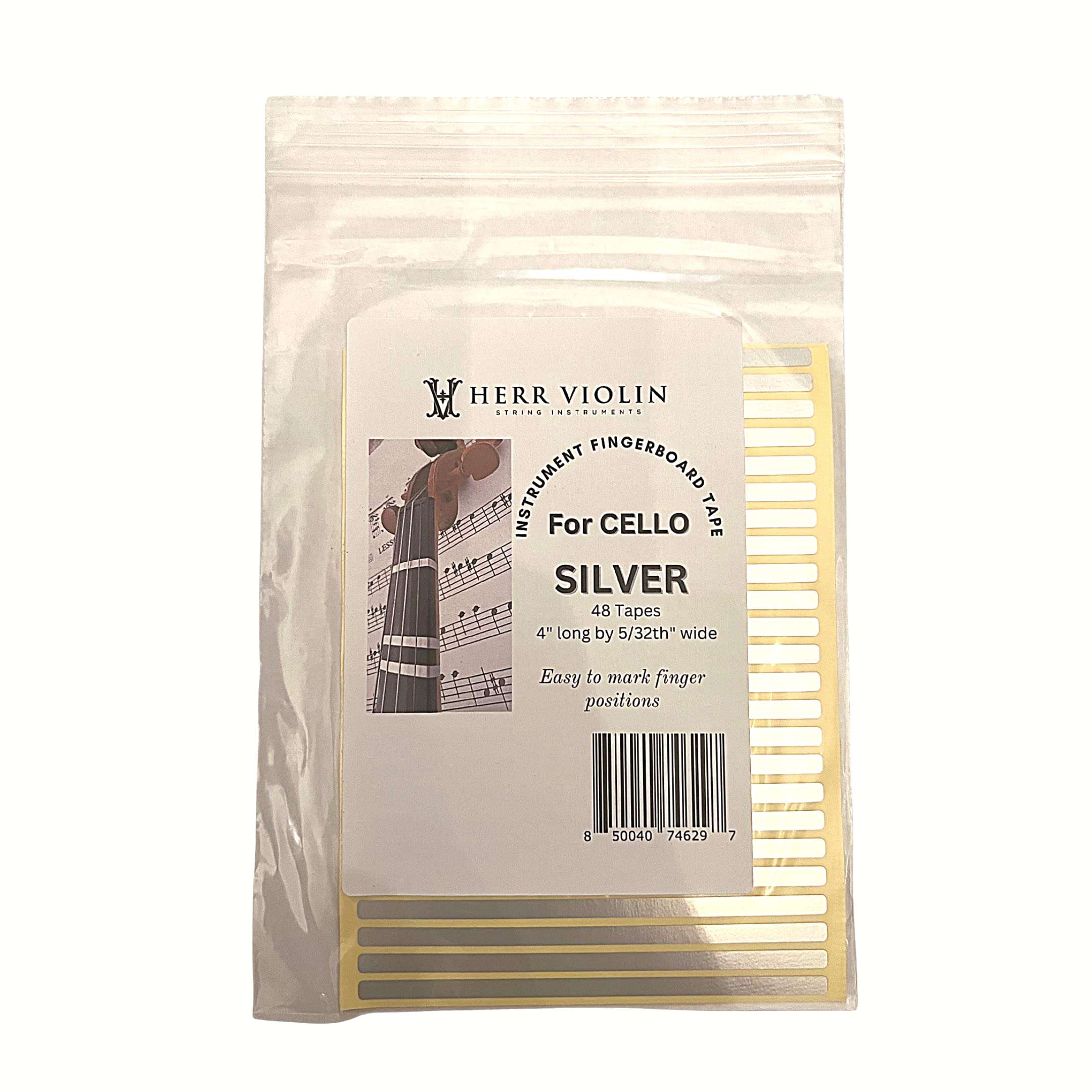 HERR Violin, Instrument Fingerboard Tape for Cello, String Instrument fingerboard Tapes, Note Positioning tape, Silver 1
