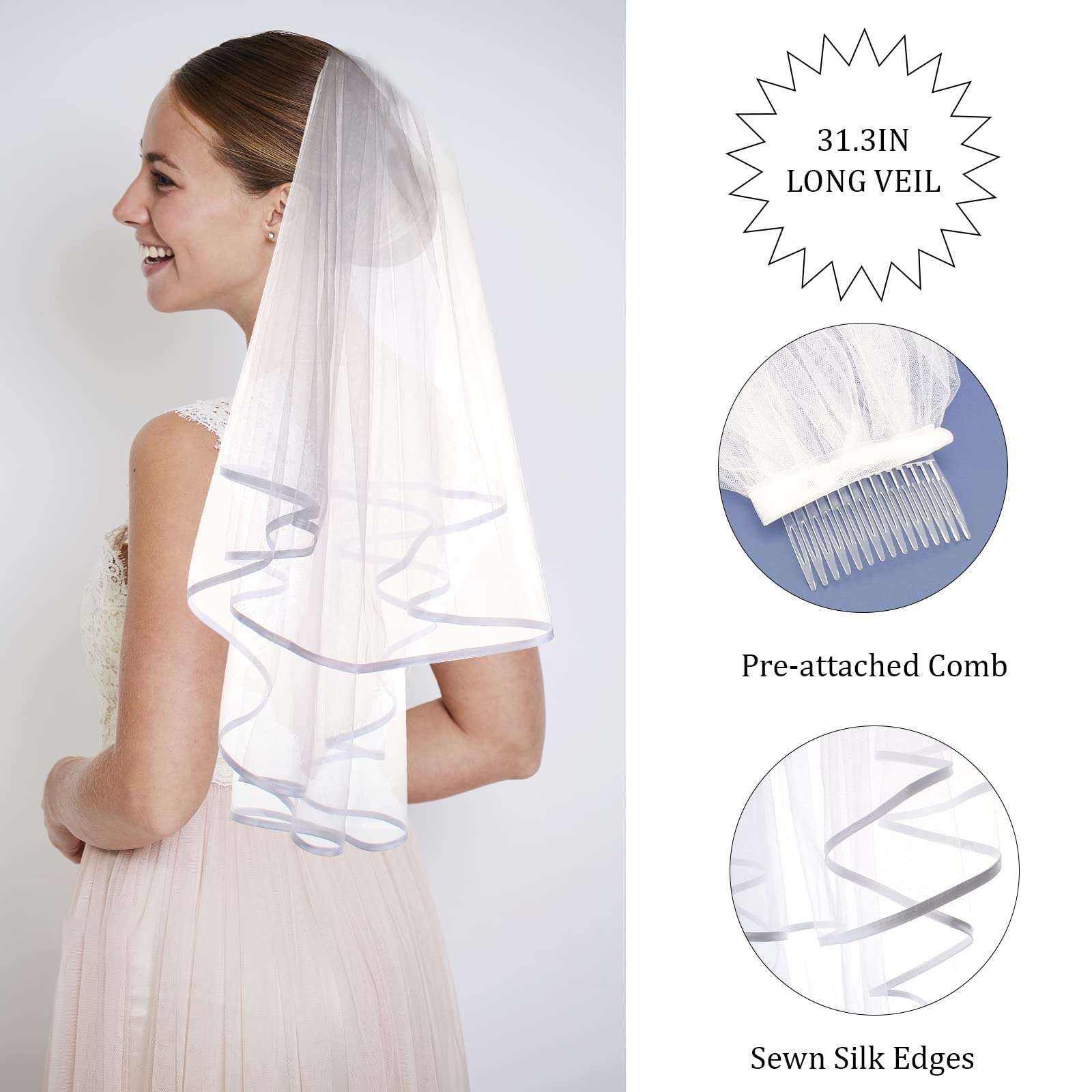 CIEHER 3 Pack Bachelorette Party Decorations - Crystal Crown, Bride To Be Sash & Wedding Veil for Bachelorette Party Favors Bridal Shower Gifts for Bride 3