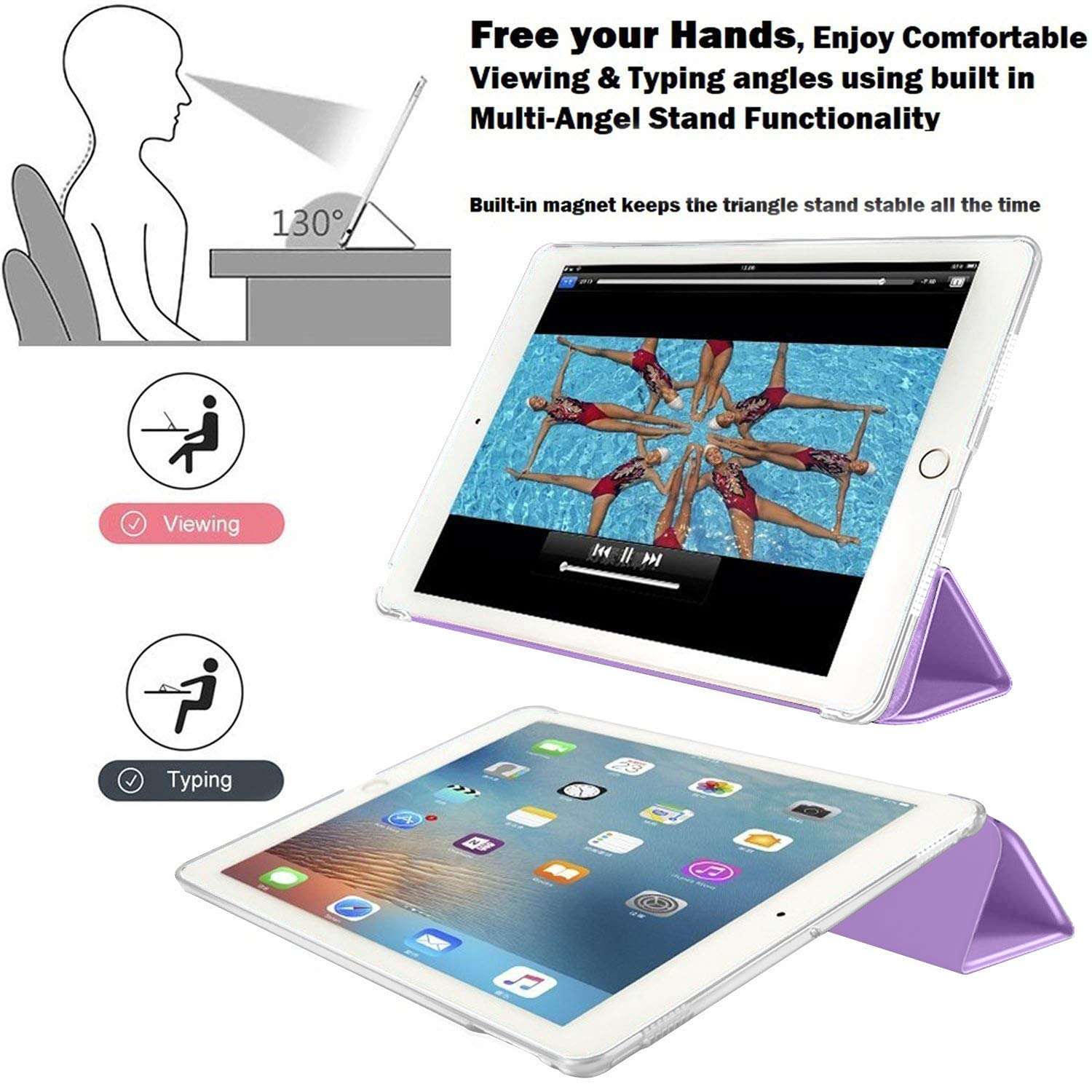 DuraSafe Cases for iPad Mini 4th Gen PC Case A1538 MK6K2HN/A MK6J2HN/A MK6L2HN/A A1550 MK9J2HN/A MK9H2HN/A MK9G2HN/A MK9P2HN/A MK9Q2HN/A MK9N2HN/A MK882HN/A MK862HN/A MK872HN/A MK8C2HN/A - Purple 3