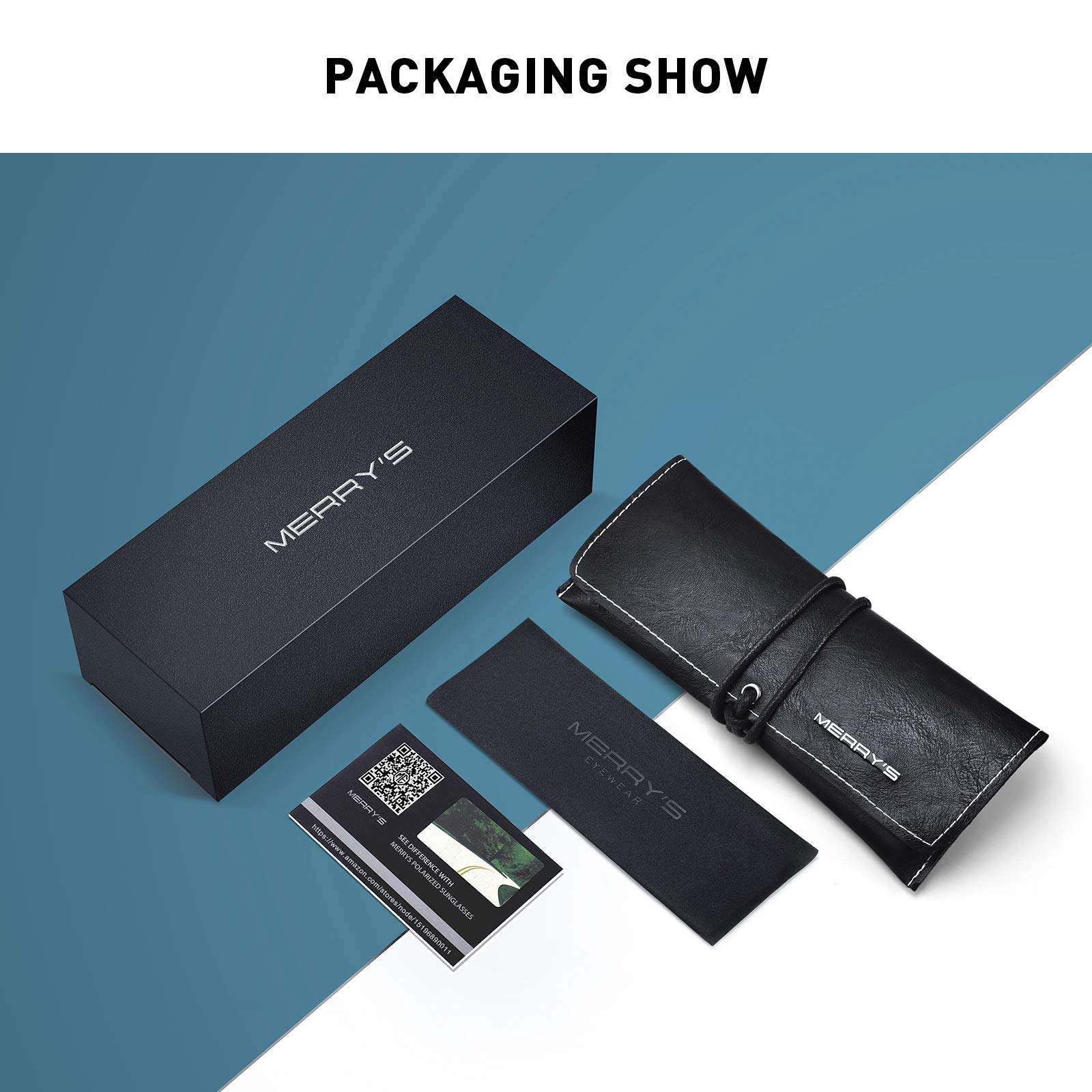 MERRY'S Rectangular Polarized Sports Sunglasses for Men Women Cycling Driving Fishing UV400 Protection S8225 6