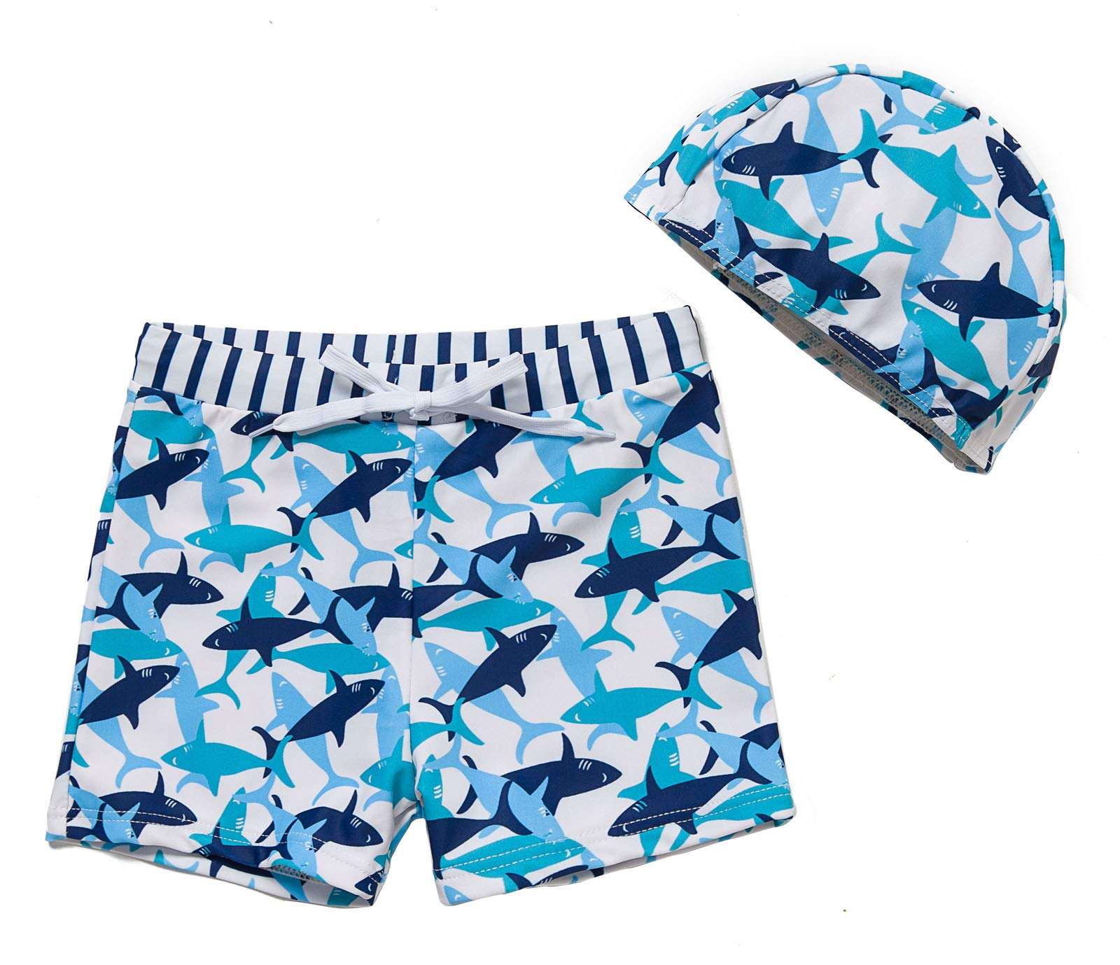 BONVERANO Toddler Boy Swim Board Shorts Shark