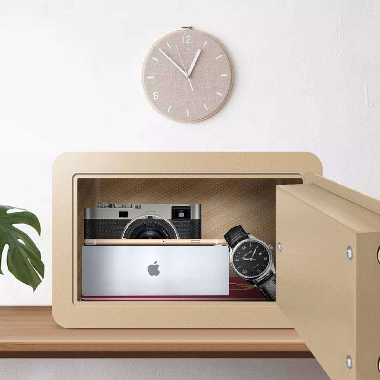 Premium Home Safe, Biometric Fingerprint Safe Steel Security Deposit Boxes for Home Office Money Cash Documents Electronic Storage,Orange 6