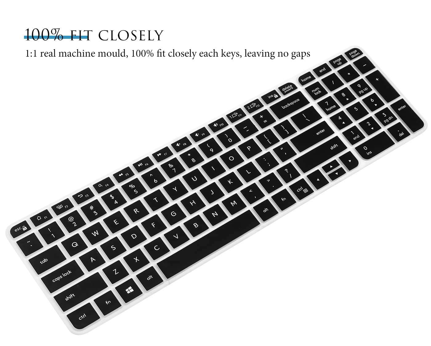Keyboard Cover for Logitech MK470 Slim Wireless Keyboard, Logitech MK470 Bluetooth Multi-Device Keyboard Skin Protector - Black 2