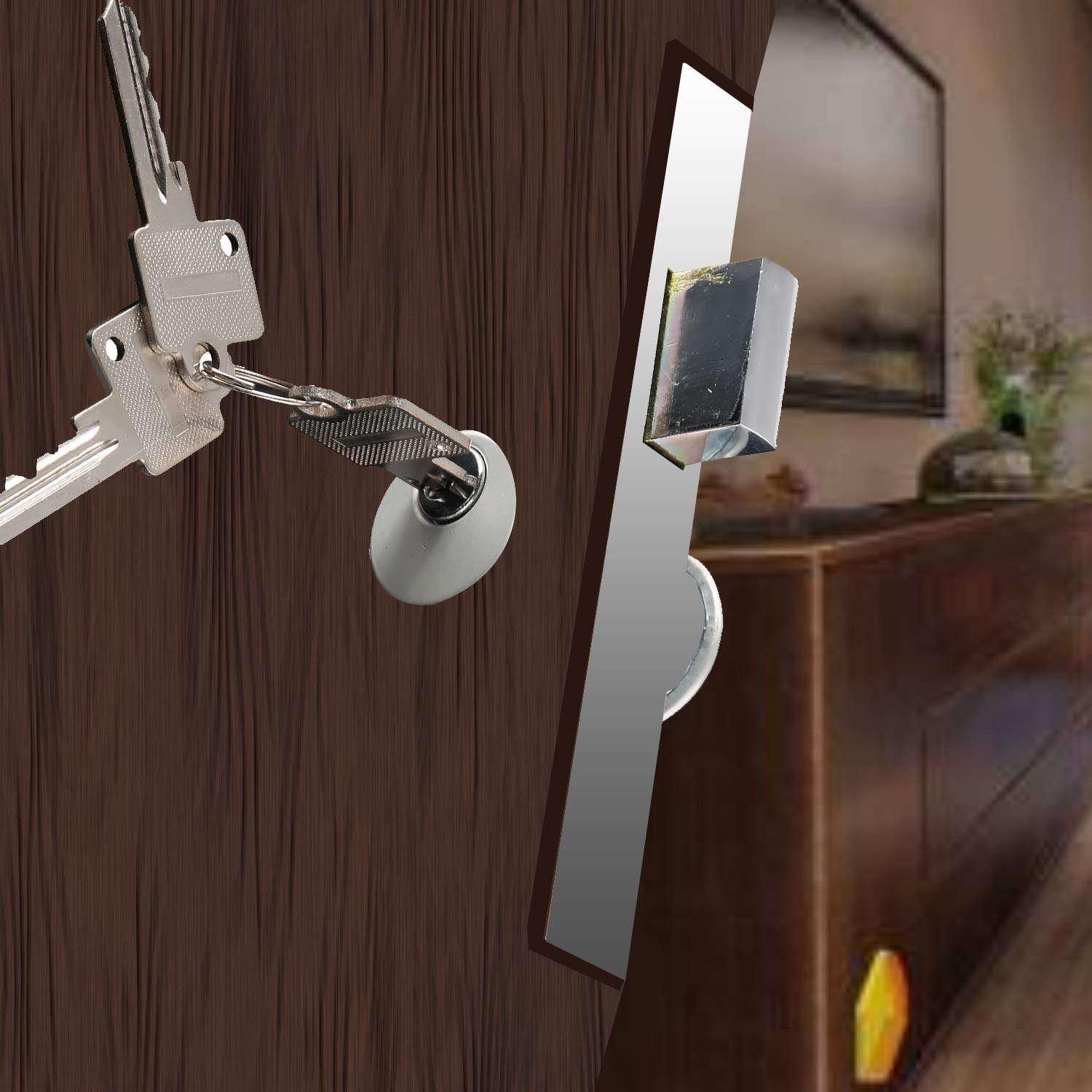 NNAA Swing Door Lock Casement Type A Key Special Aluminum Alloy Ground Lock Glass Framed Door Lock 5