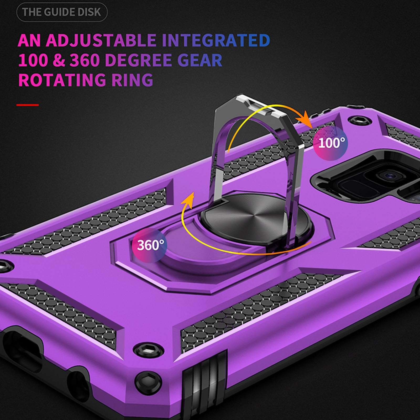 Samsung Galaxy S9 Case, Samsung S9 Case, Military Grade Protective Cases with Ring for Samsung Galaxy S9 (Purple) 5