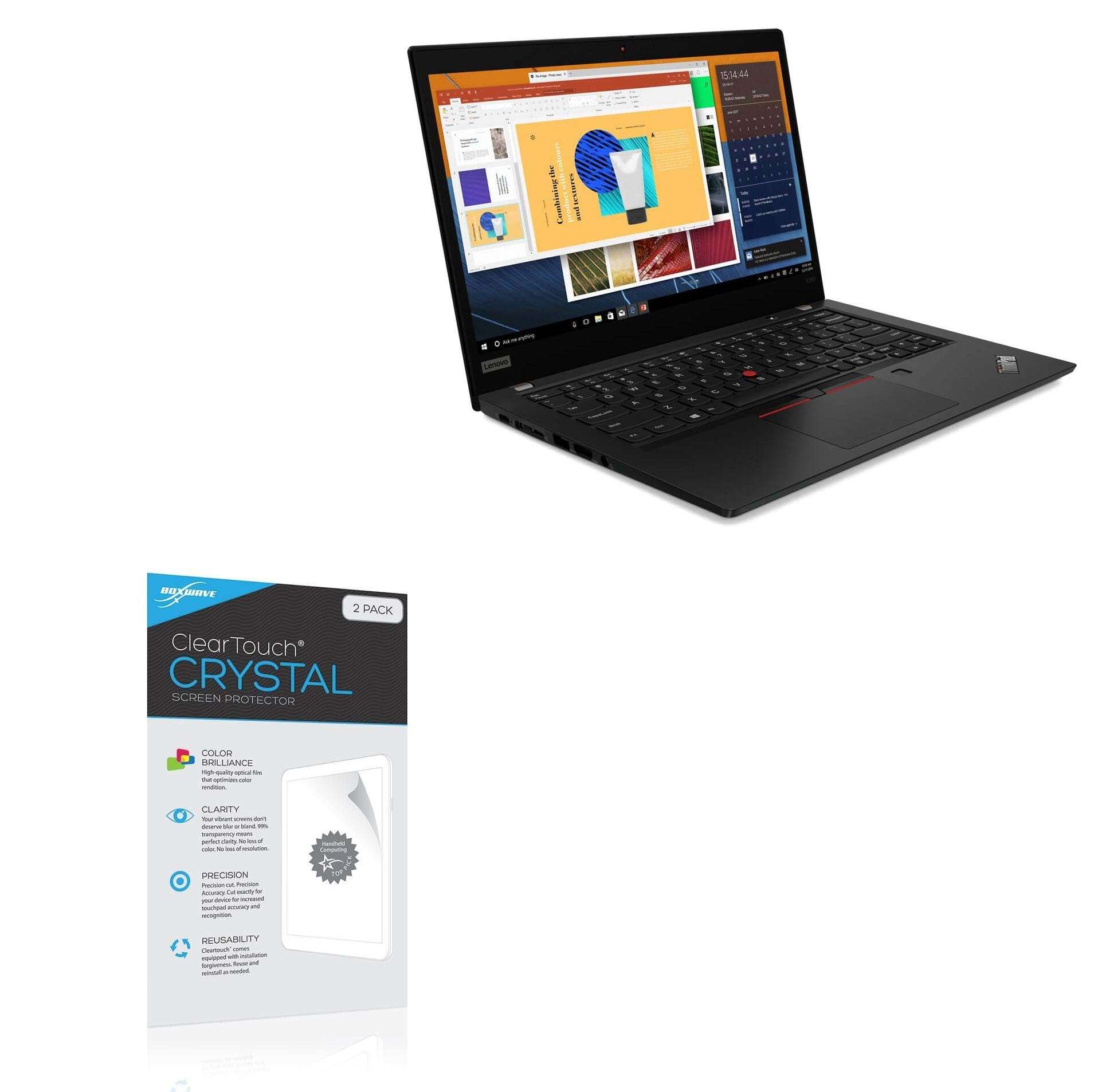 BoxWave Screen Protector Compatible with Lenovo ThinkPad X390 (13.3 in) - ClearTouch Crystal (2-Pack), HD Film Skin - Shields from Scratches 1
