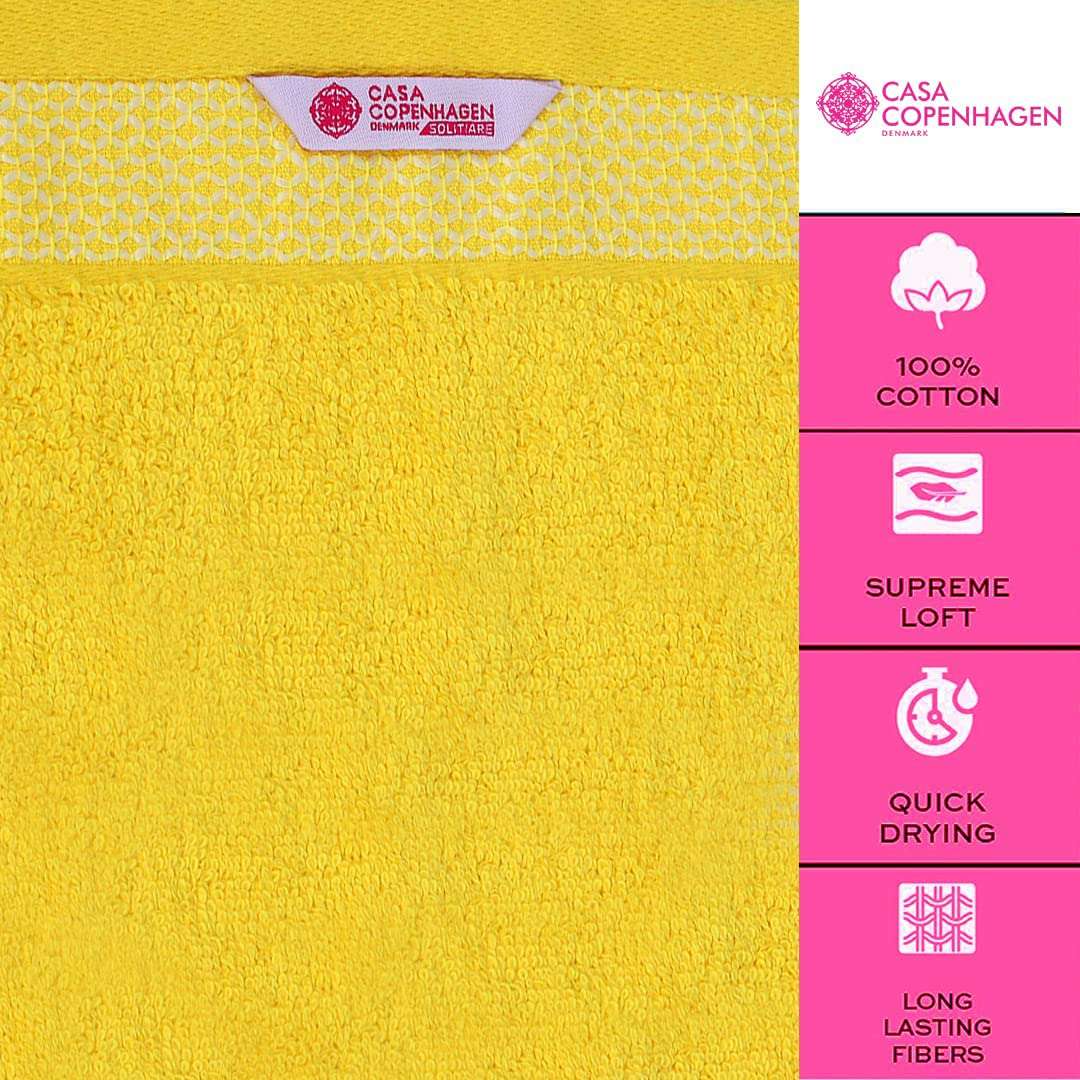 Casa Copenhagen - Egyptian Cotton Solitiare 1 Pcs Large Bath Towel (75 X 150cm) Colour : Butter Yellow 6