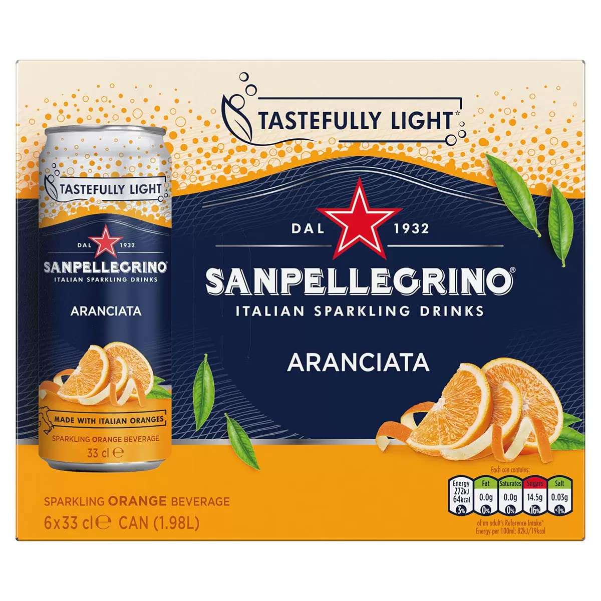 San Pellegrino Aranciata Sparkling Orange Beverage / Limonata Sparkling Lemon Beverage Italian Sparkling Drink, 11.16 fl oz / 330 ml, 24 Variety Pack 3