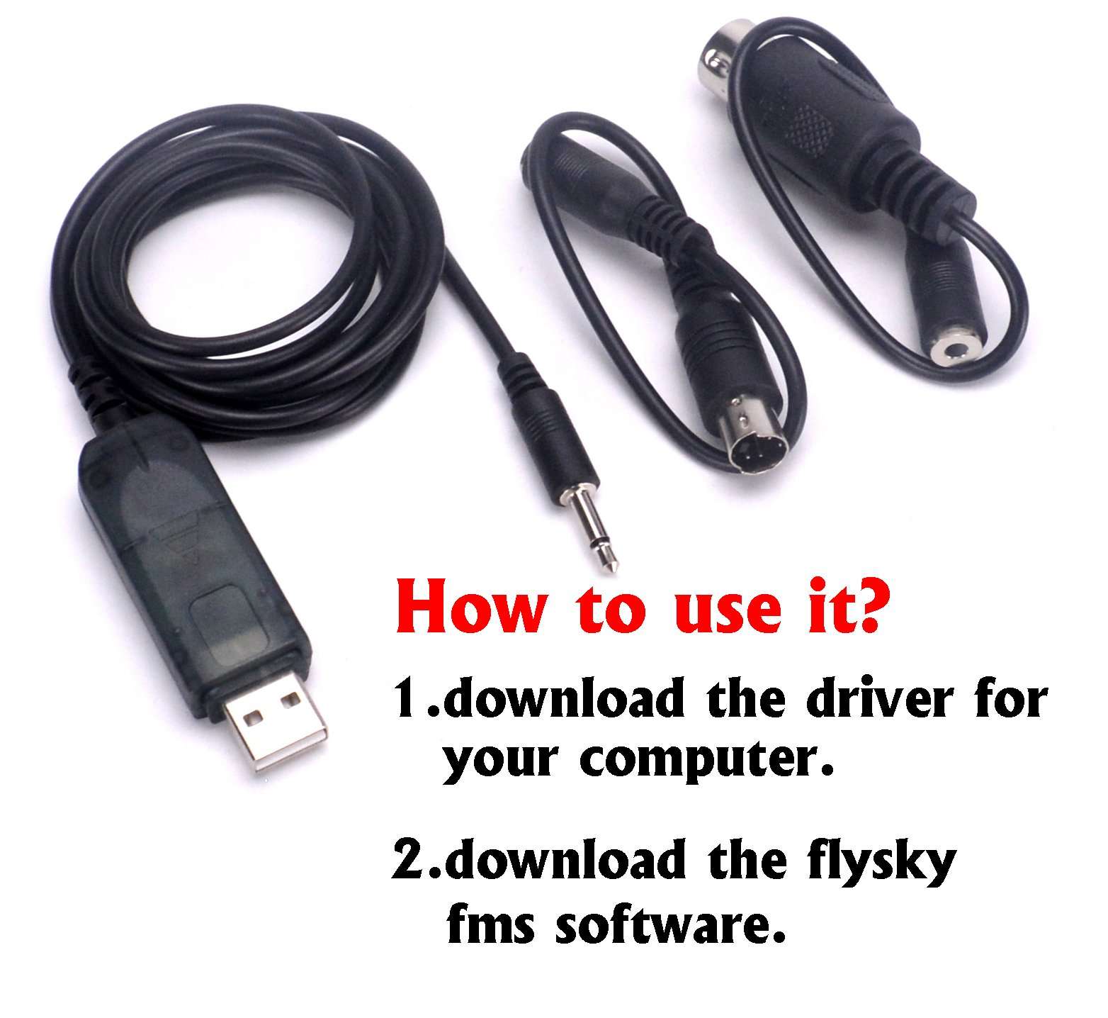 Readytosky Flysky SM100 USB Flight Simulator Adapter Cable for Remote Controller, 4.9 Feet, Black 3