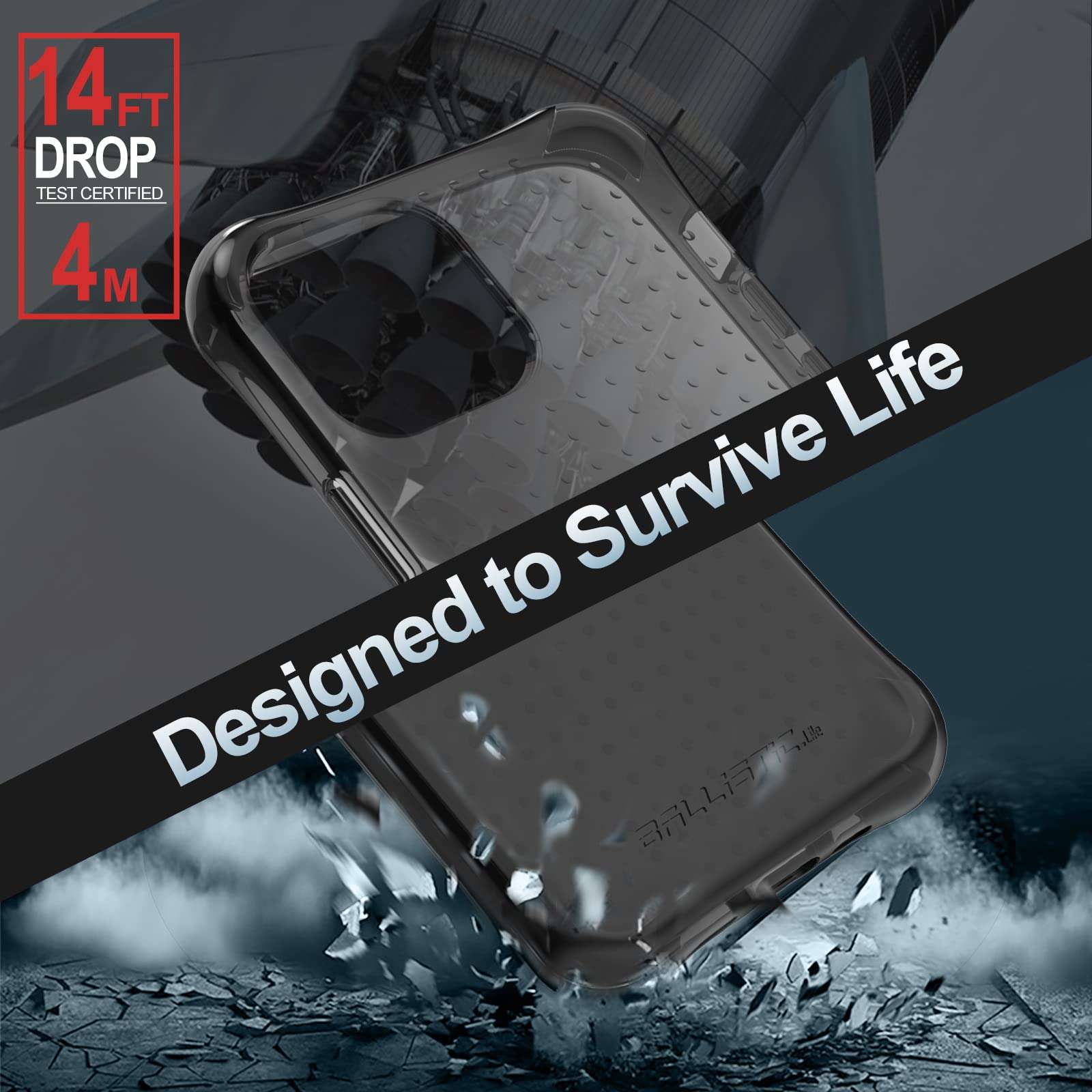 BALLISTIC Raptor S Series Designed for iPhone 11 Case (2019) with B-Labs Corners Against Drops, Protective Case for iPhone 11, 6.1 inch - Tint Black 4