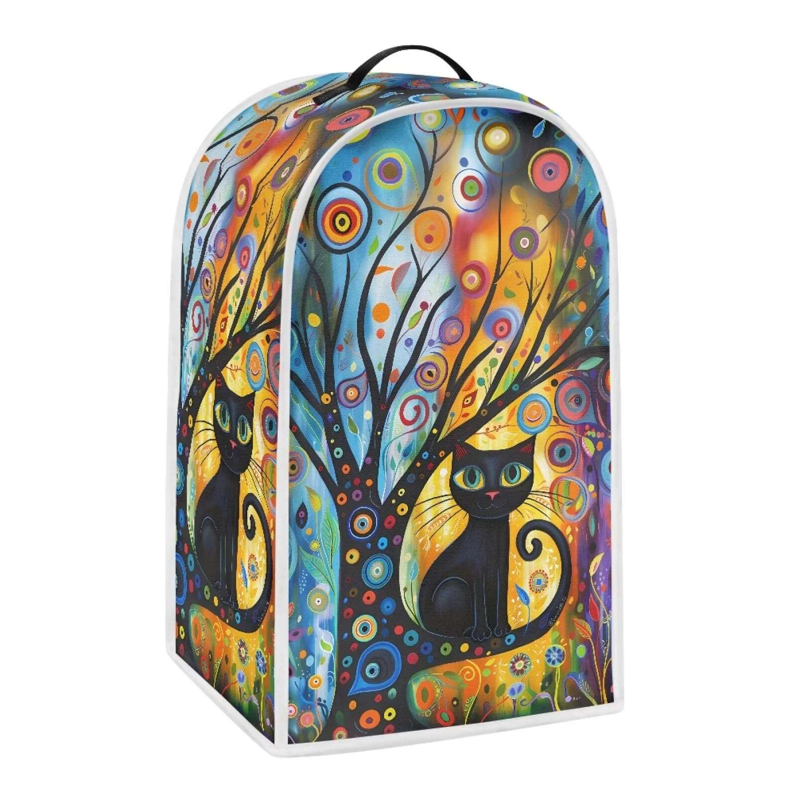 PJHEQOXE Modern Art Cat Print Blender Cover Small Kitchen Appliance Covers Stand Mixer Coffee Juicer Maker Blender Dust Cover and Fingerprint Protection 3