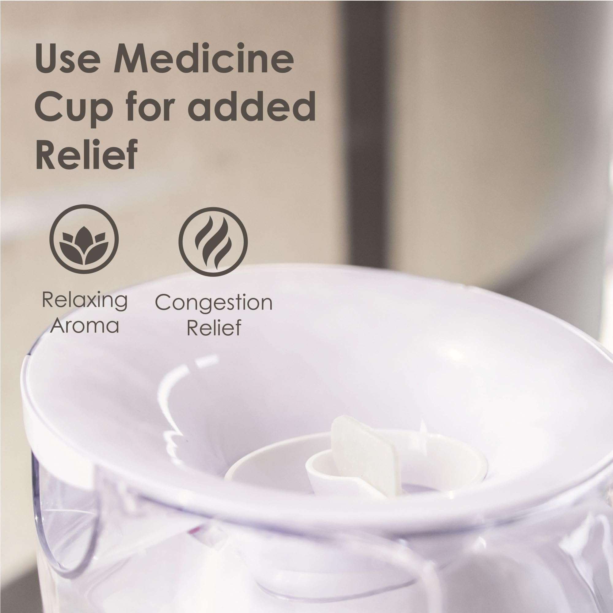 Crane Warm Mist Humidifier, Warm Mist Humidifiers For Bedroom, 1.9L Tank, Vaporizer For Congestion, Steam Humidifier, Humidifiers For Bedroom Warm Mist, Bedside Humidifier, Vapor Pad Included 4