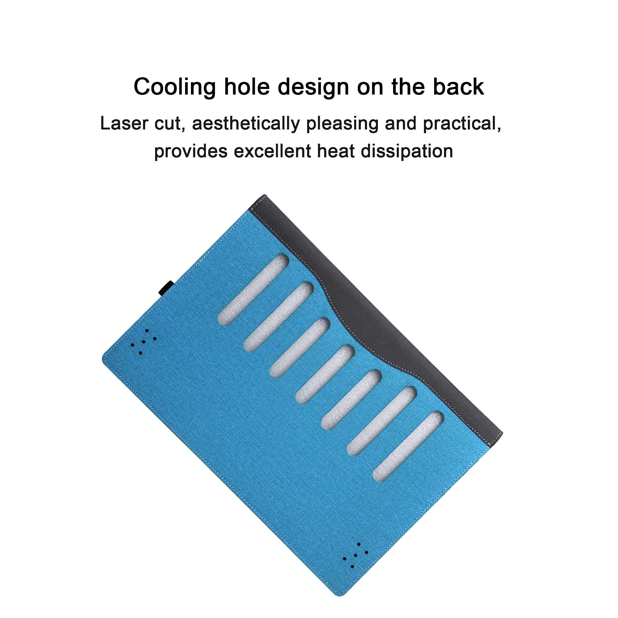 16 inch Laptop Case Cover for HP EliteBook 860/865 G9 G10 Sleeve & ZBook Firefly,Detachable PU Leather Protective Shell Bag with Pen Holder(Light Blue) 4