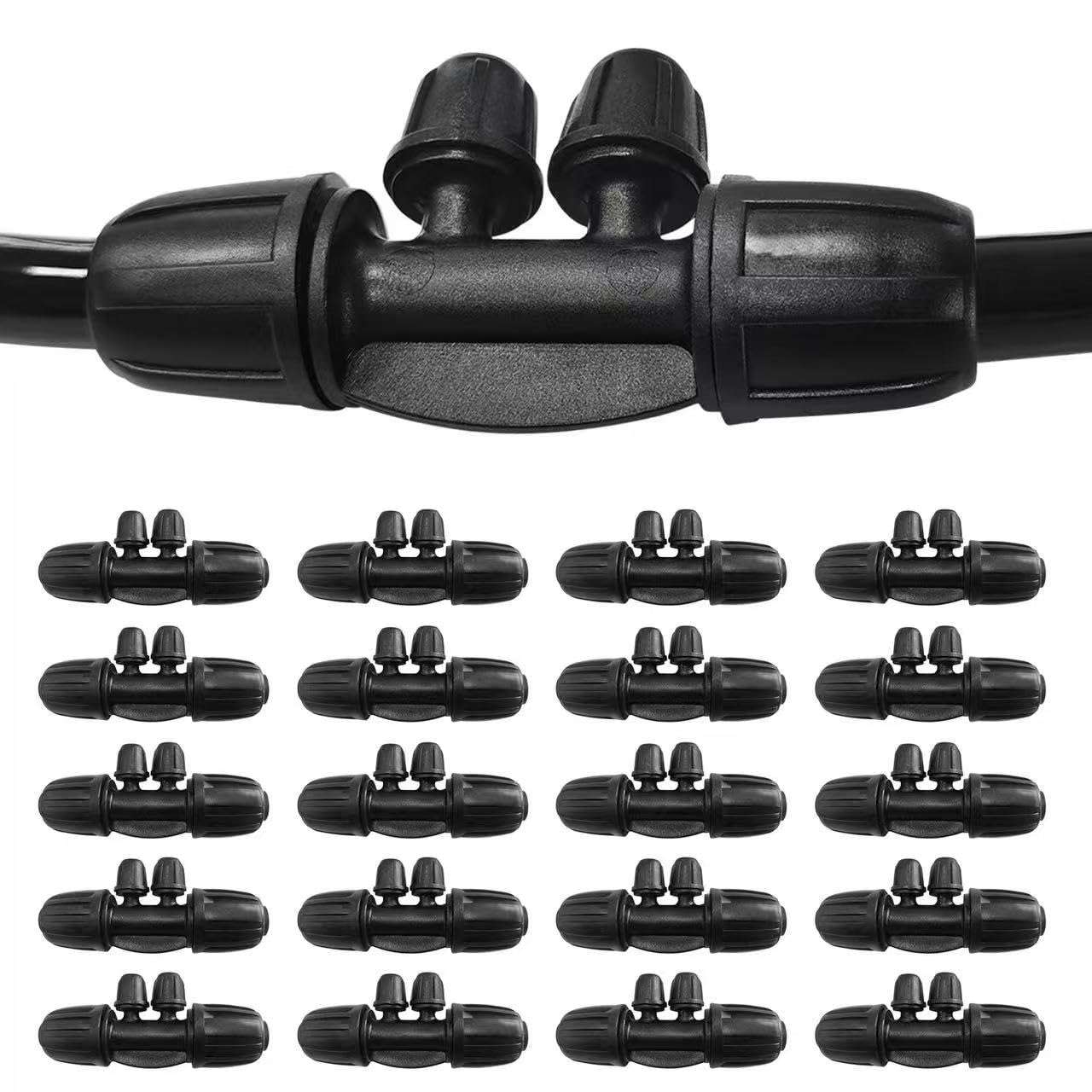 20 Pcs 1/2 Inch to1/4 Inch Drip Irrigation Tubing Fittings,Irrigation Hose Connectors,Lock Barbed Tee 4 Way for Lawn Plant Garden Watering System,Drip Irrigation System (1/2'' ID x 0.60''-0.63'' OD) 1