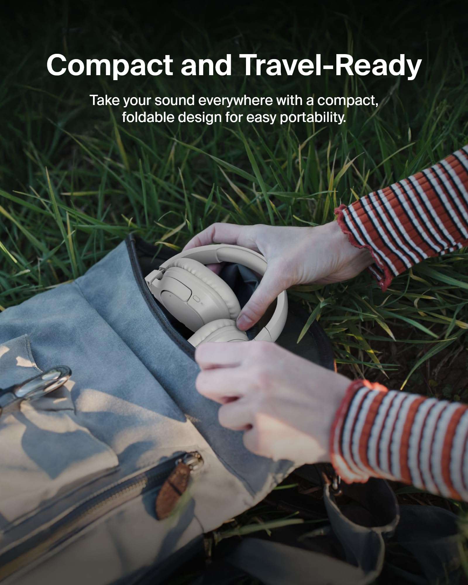 Belkin SoundForm Surround Bluetooth Over-Ear Headphones - Environmental Noise Cancelling Headphones - Wireless w/ 60H Playtime & Soft Ear Cups for iPhone, Galaxy, iPad, Travel, Home, or Office - Sand 6