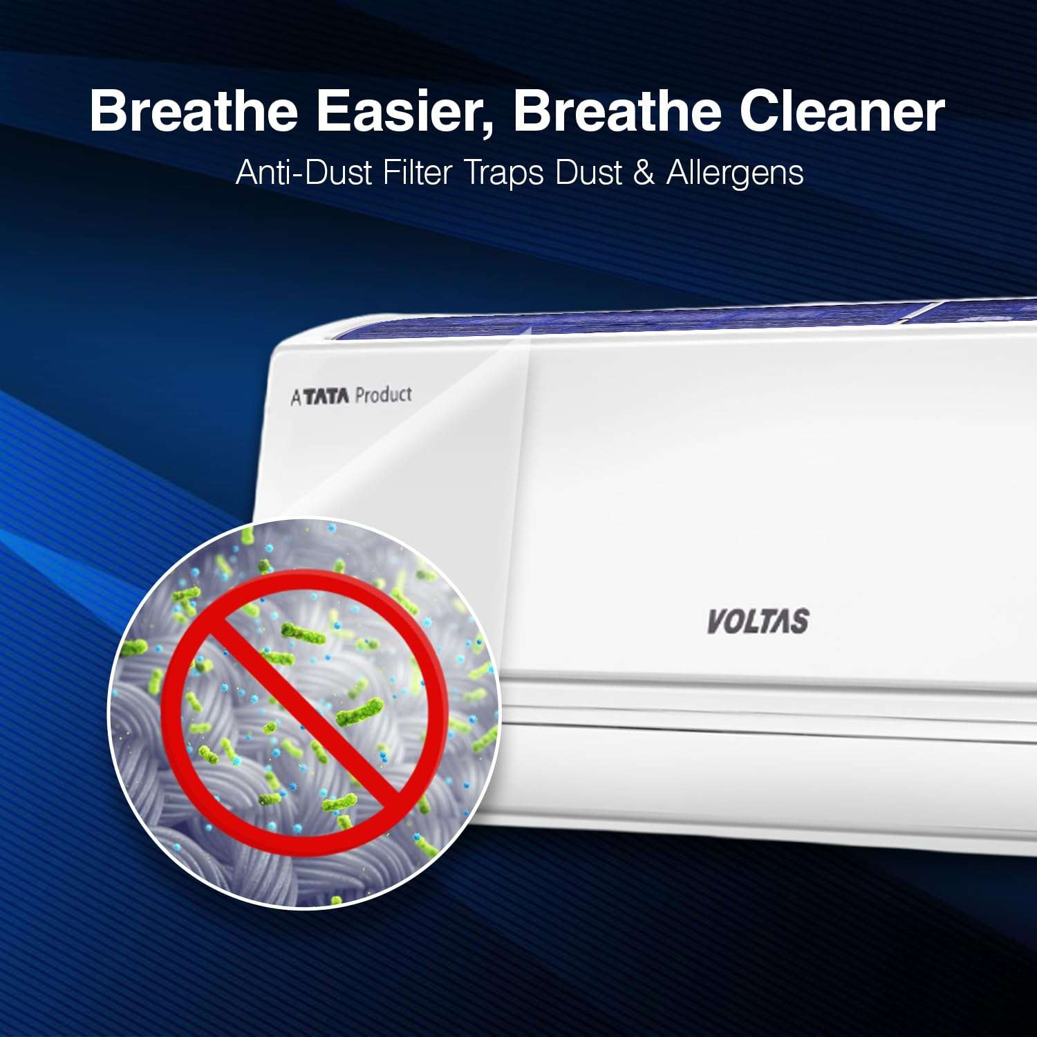 Voltas 1 ton 3 Star Inverter Split AC (Copper, 4-in-1 Adjustable Mode, Anti-dust Filter, 2024 Model, 123V CAE, White) 4