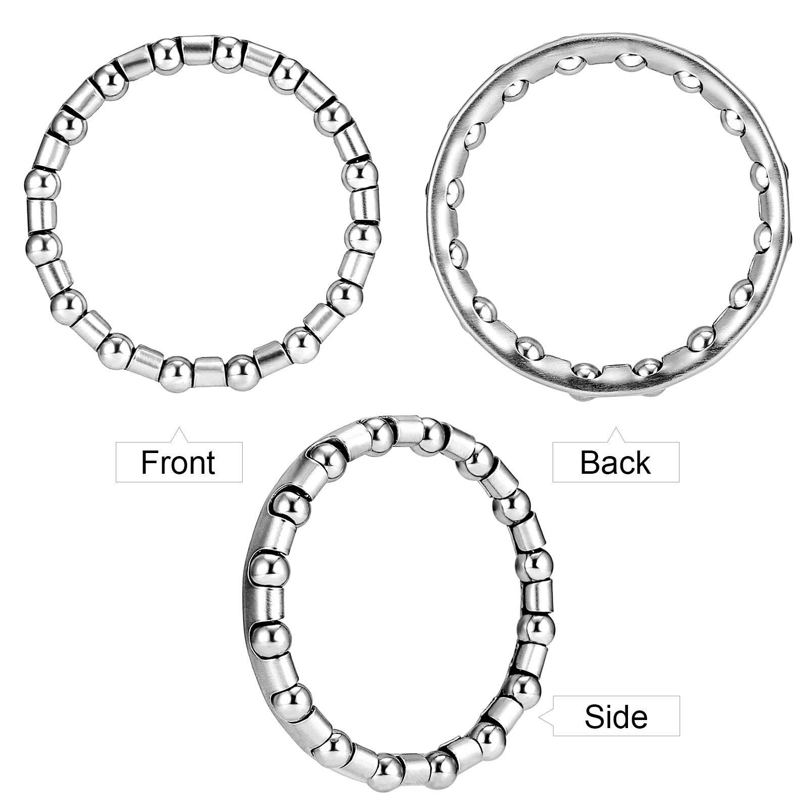 Jaceyon Bike-Ball-Bearing-Retainer, Bicycle-Headset-Ball-Bearings, 5/32" x 16-Balls-Braring for Bike-Fork - 4 Pcs Replacement Mountain Bike Parts Repair Accessories for MTB Bicycle Fork 3